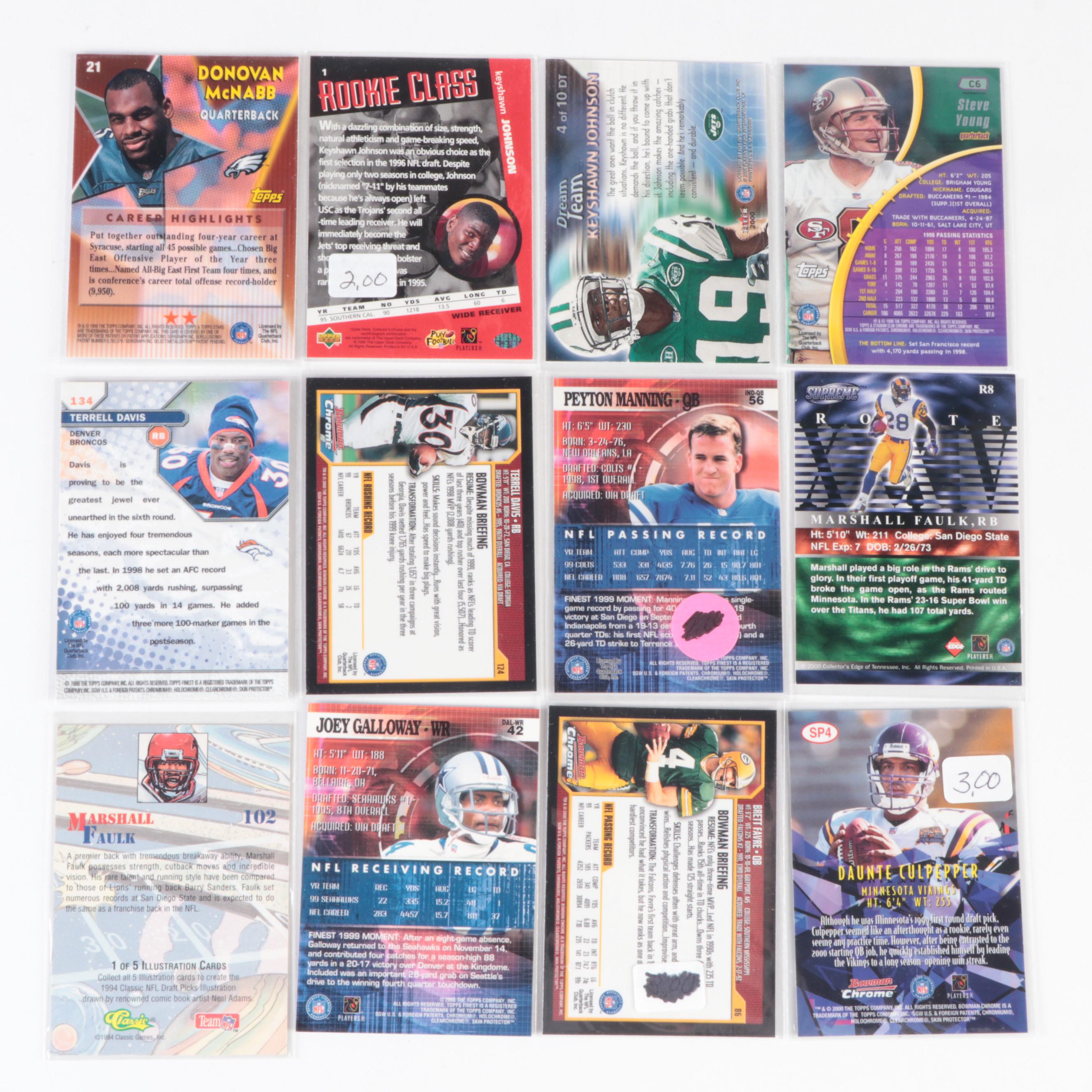 Topps, More Football Cards with Faulk, McNabb Rookies, Manning, 1990s–2010s