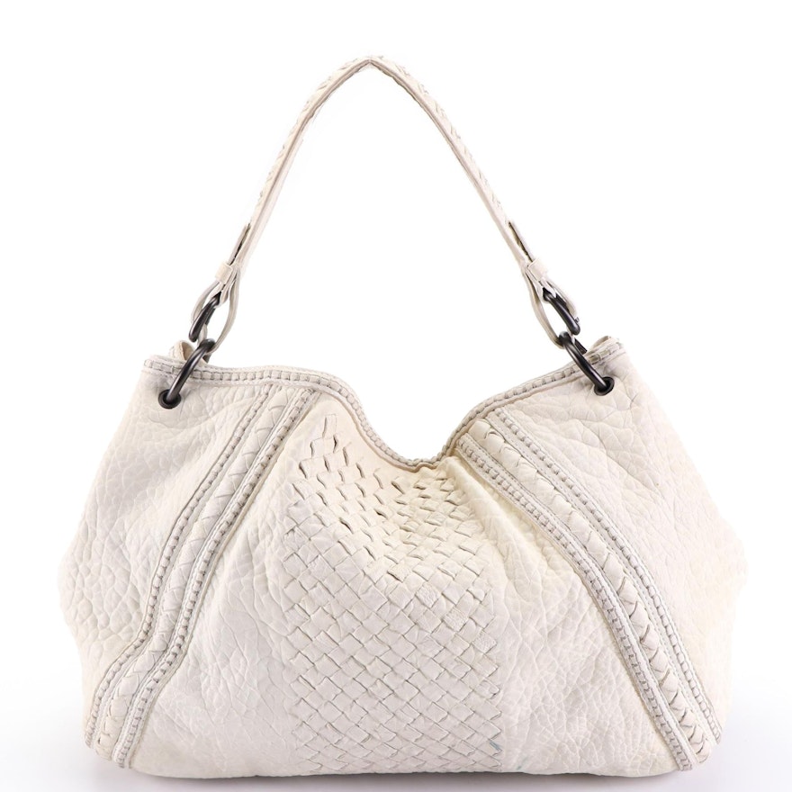 Bottega Veneta Intrecciato and Grained Leather Shoulder Bag