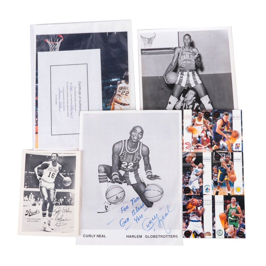 Signed Prints With Curry, Neal, Lanier, Basketball Cards and More