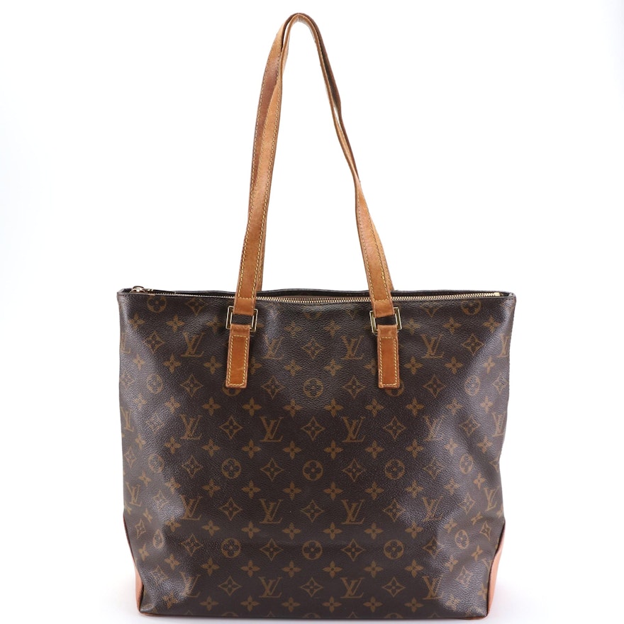 Louis Vuitton Cabas Mezzo Shoulder Tote in Monogram Canvas and Vachetta Leather