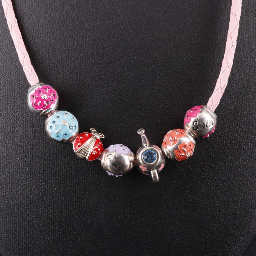 Chamilia Sterling "Radiant Blooms" Necklace and Charms