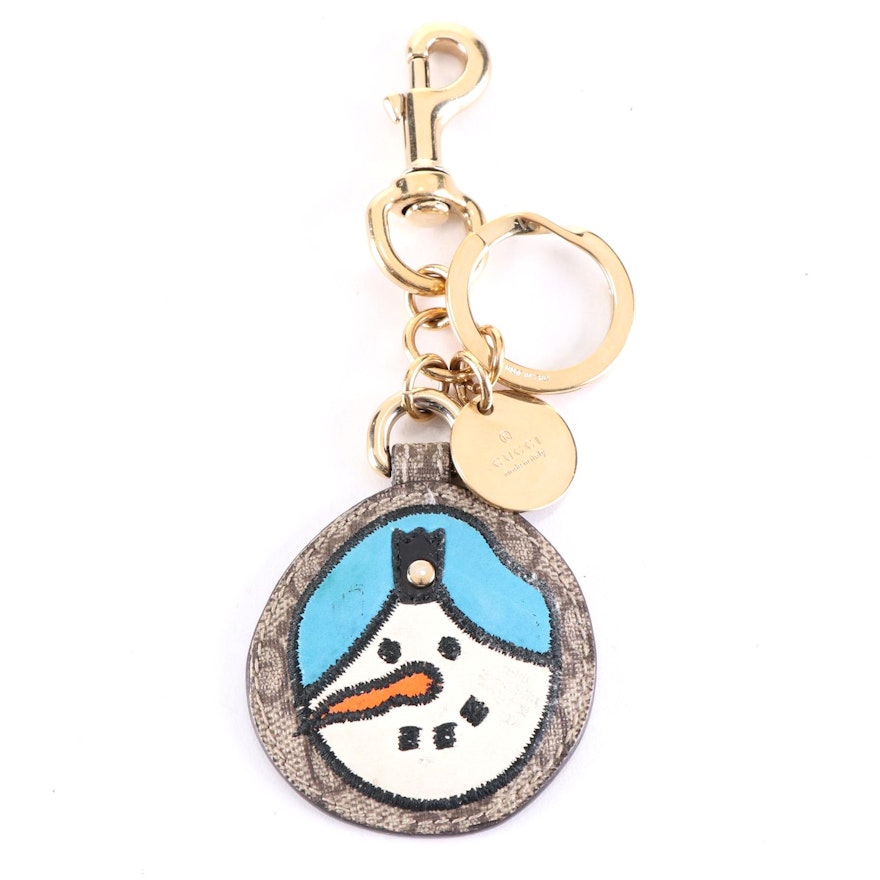 Gucci x Unicef Snowman Bag Charm/Keychain in GG Supreme Canvas and Leather