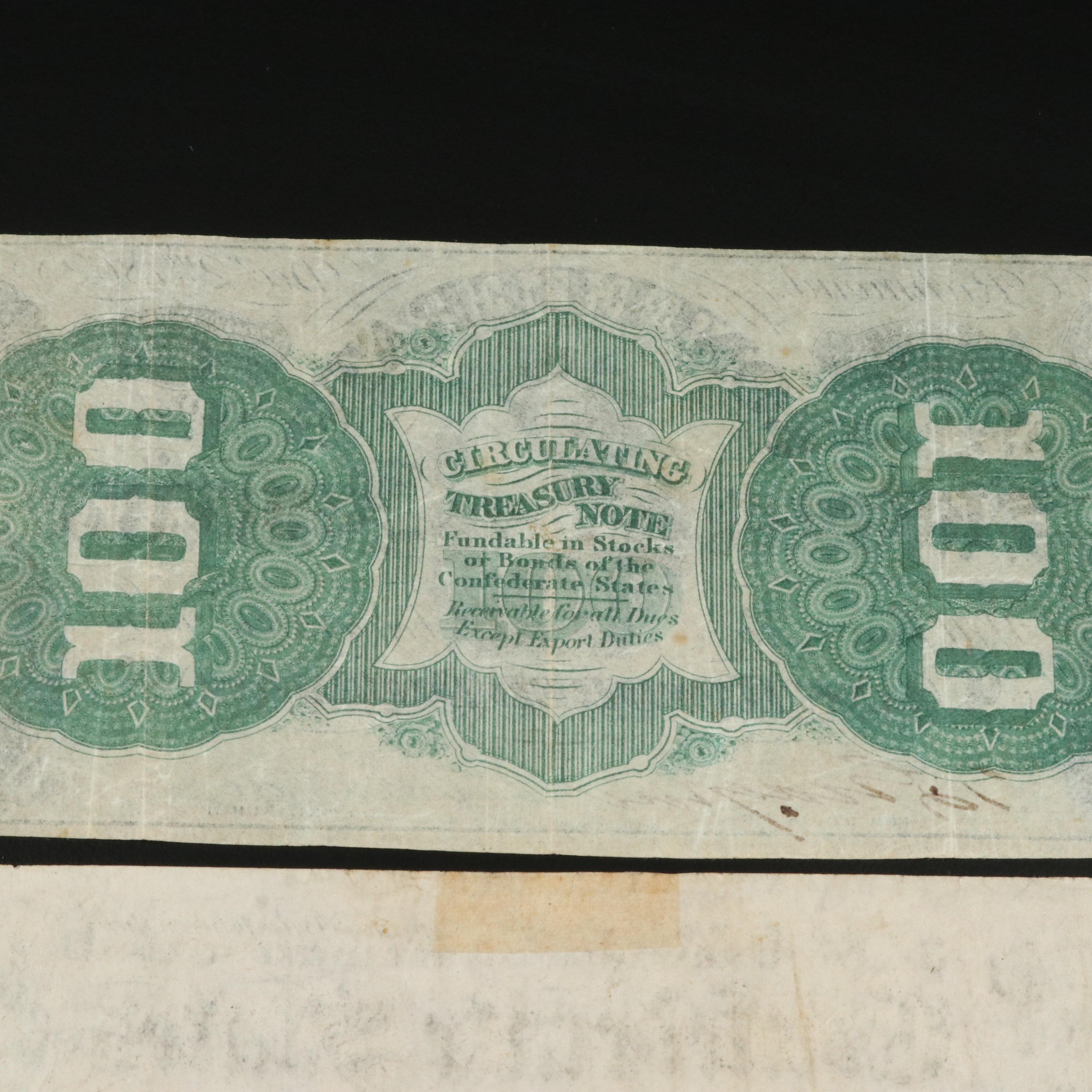 Two Different Confederate States of America Currency Notes Including $500