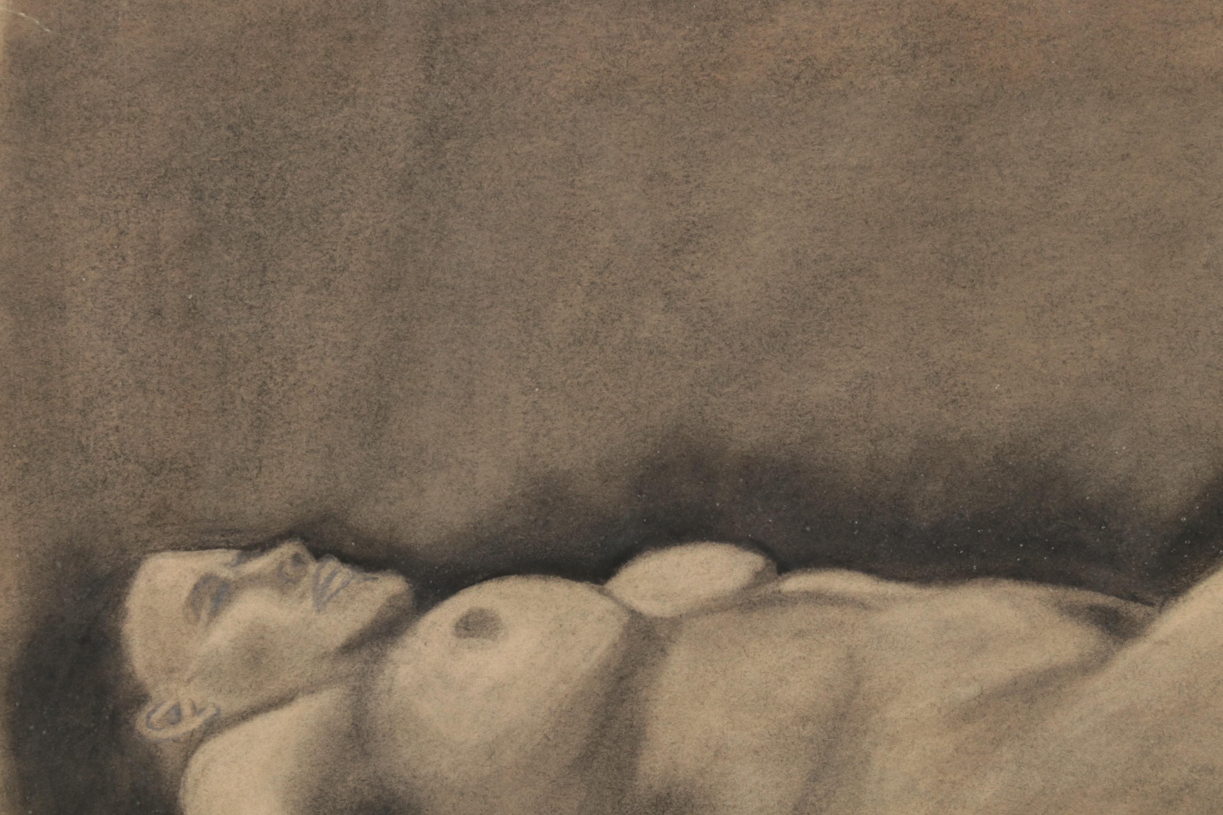 Timothy Gerrity Charcoal Drawings of Female Nude Studies, Mid-Late 20th Century