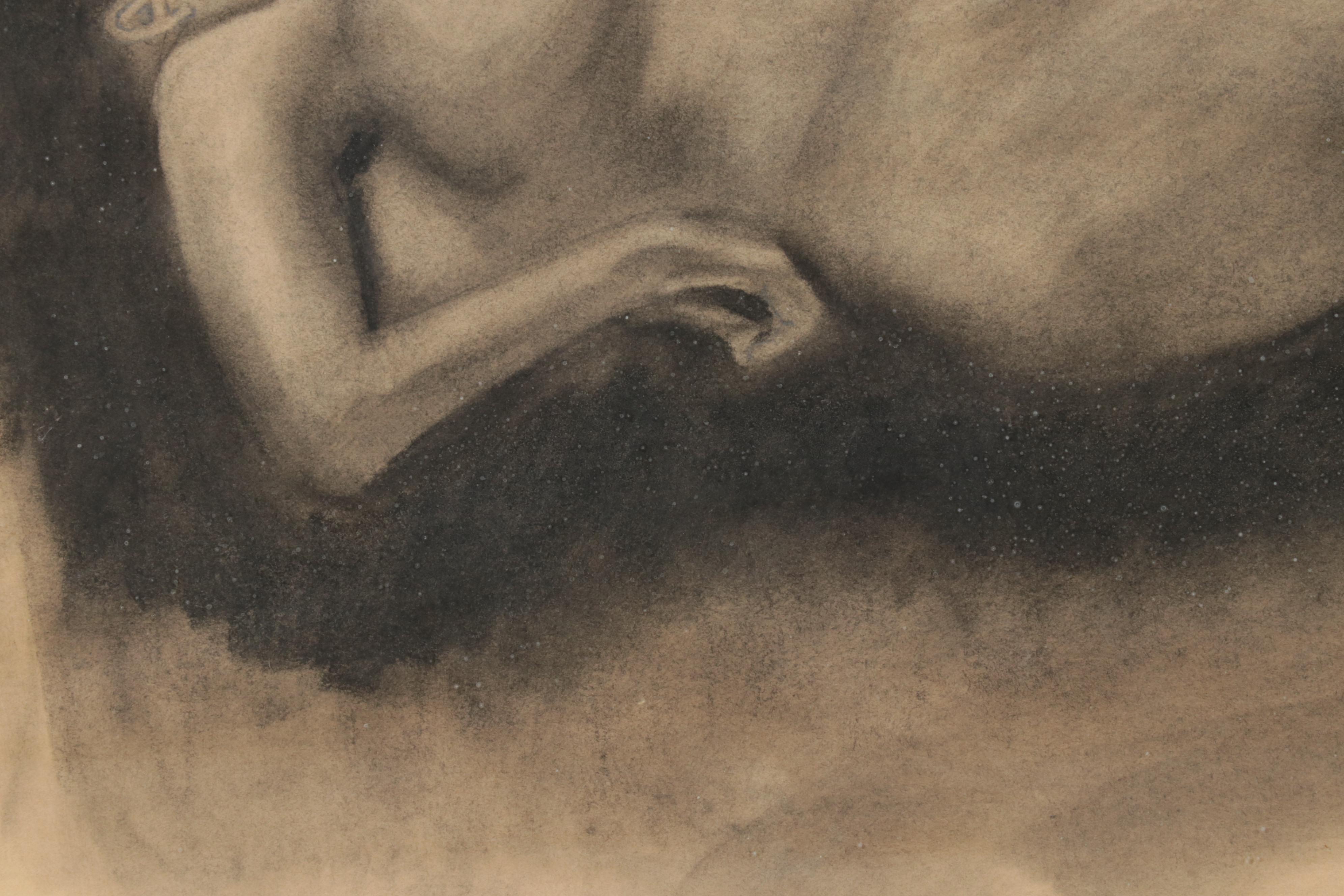Timothy Gerrity Charcoal Drawings of Female Nude Studies, Mid-Late 20th Century