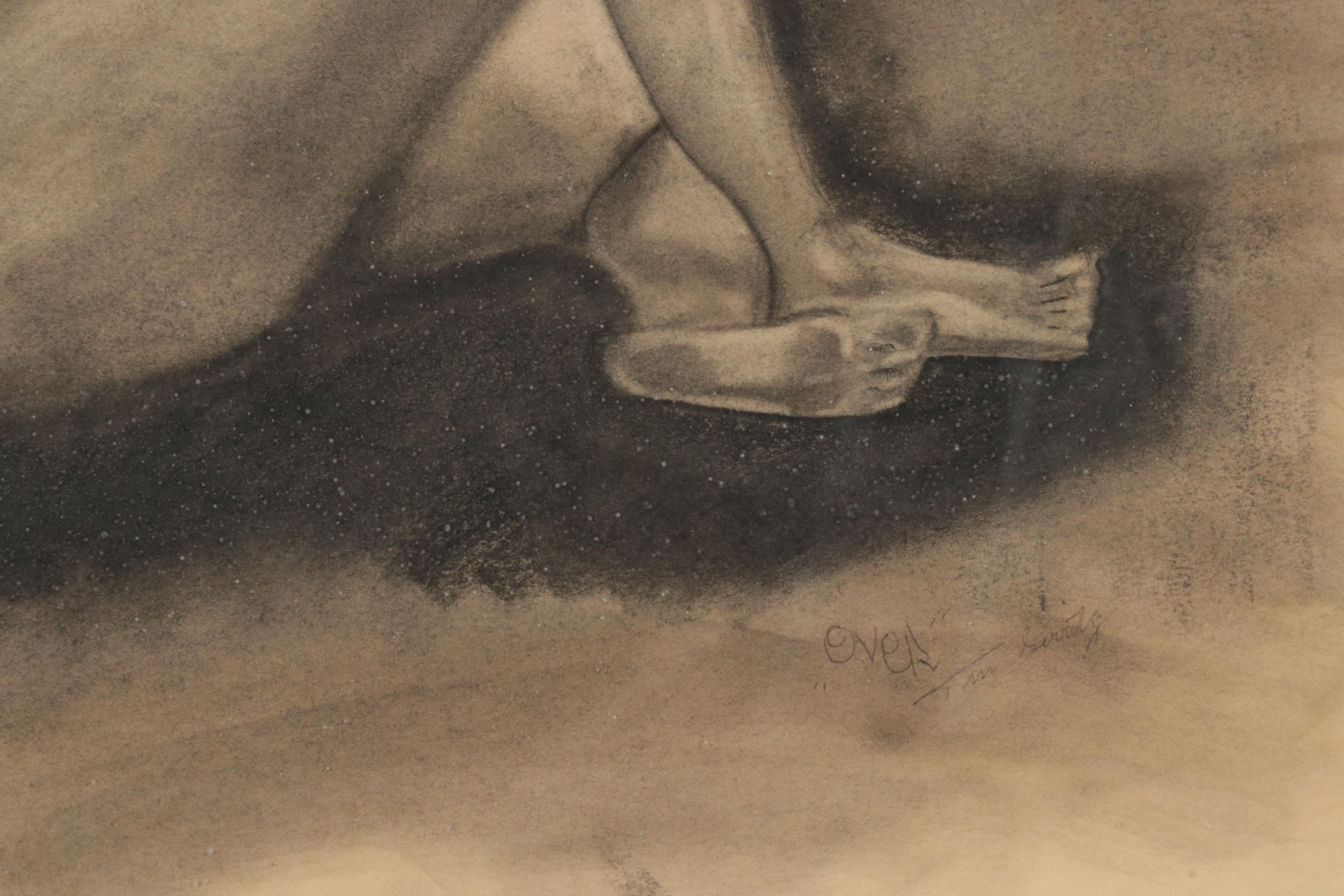 Timothy Gerrity Charcoal Drawings of Female Nude Studies, Mid-Late 20th Century