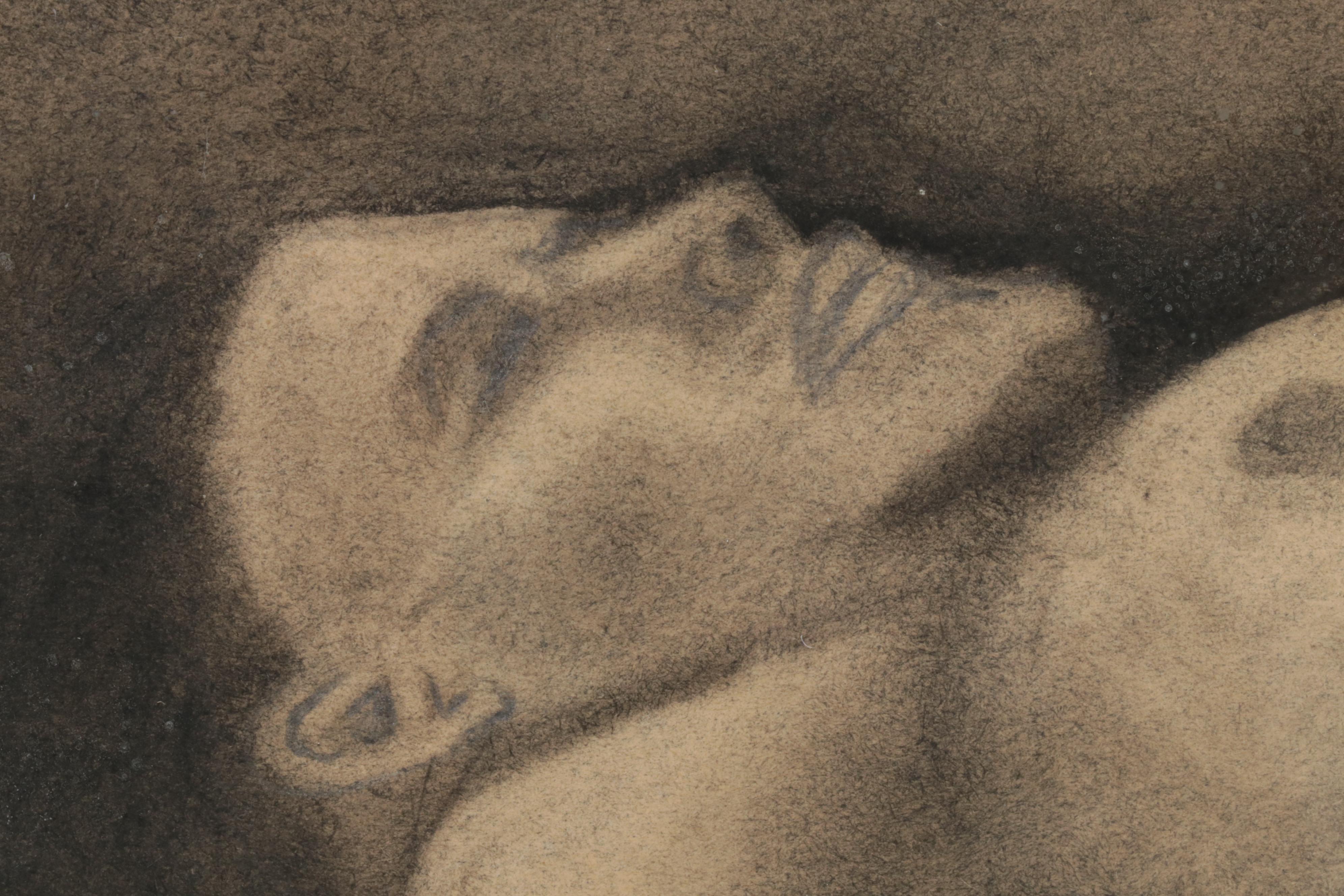 Timothy Gerrity Charcoal Drawings of Female Nude Studies, Mid-Late 20th Century