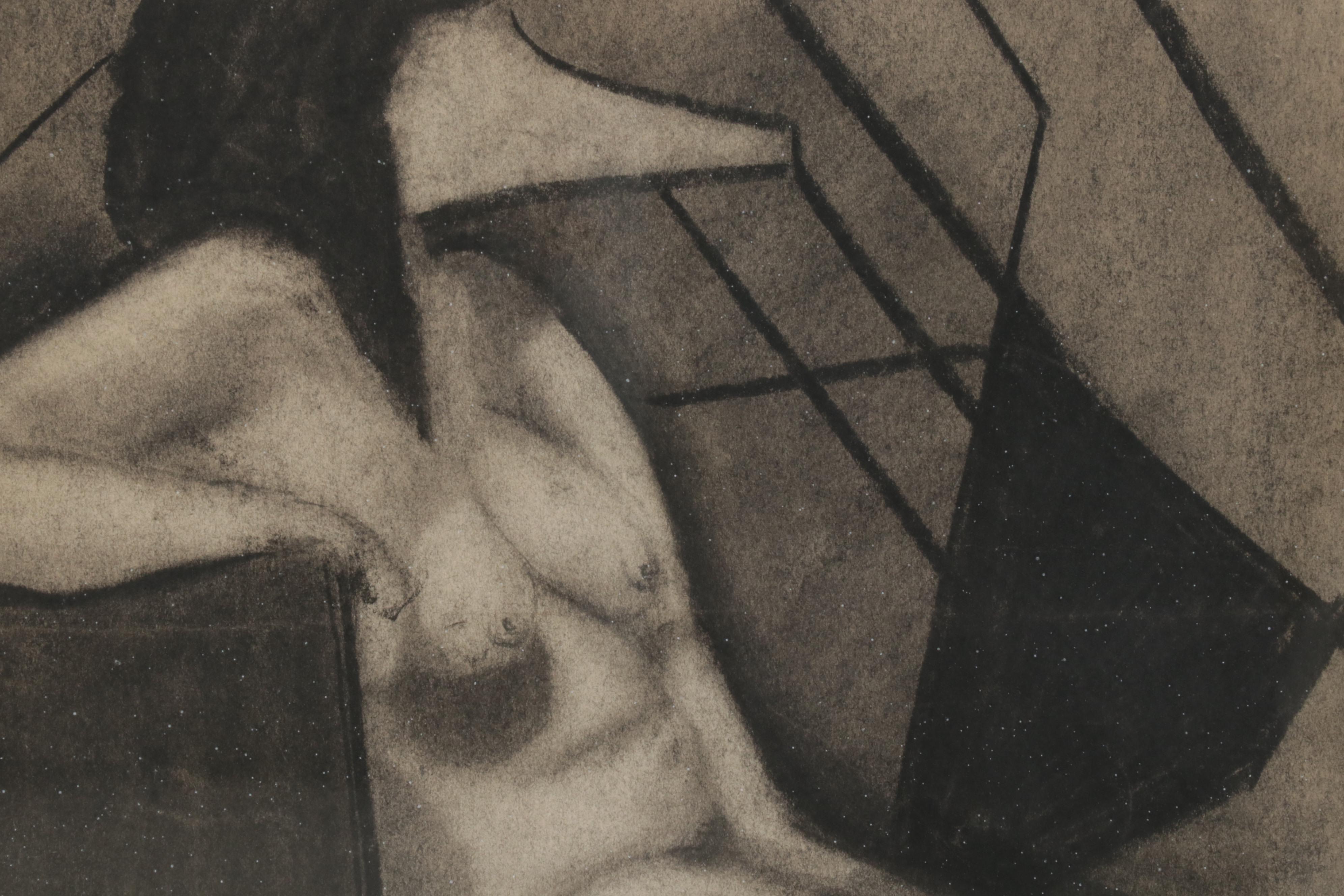 Timothy Gerrity Charcoal Drawings of Female Nude Studies, Mid-Late 20th Century
