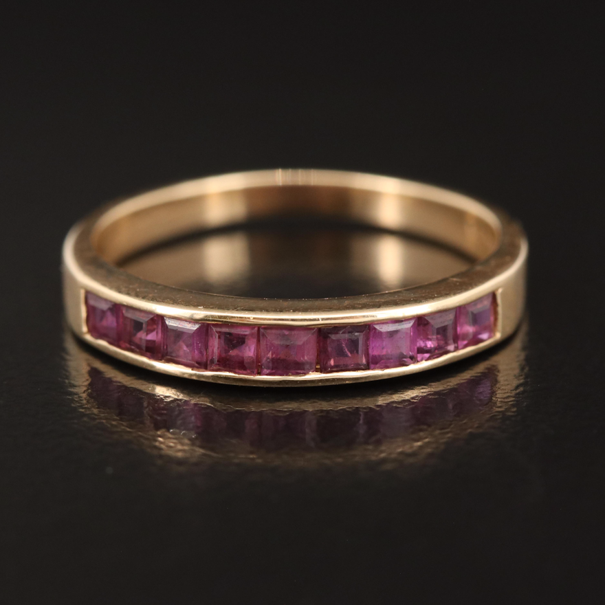 14K Ruby Chanel Set Band