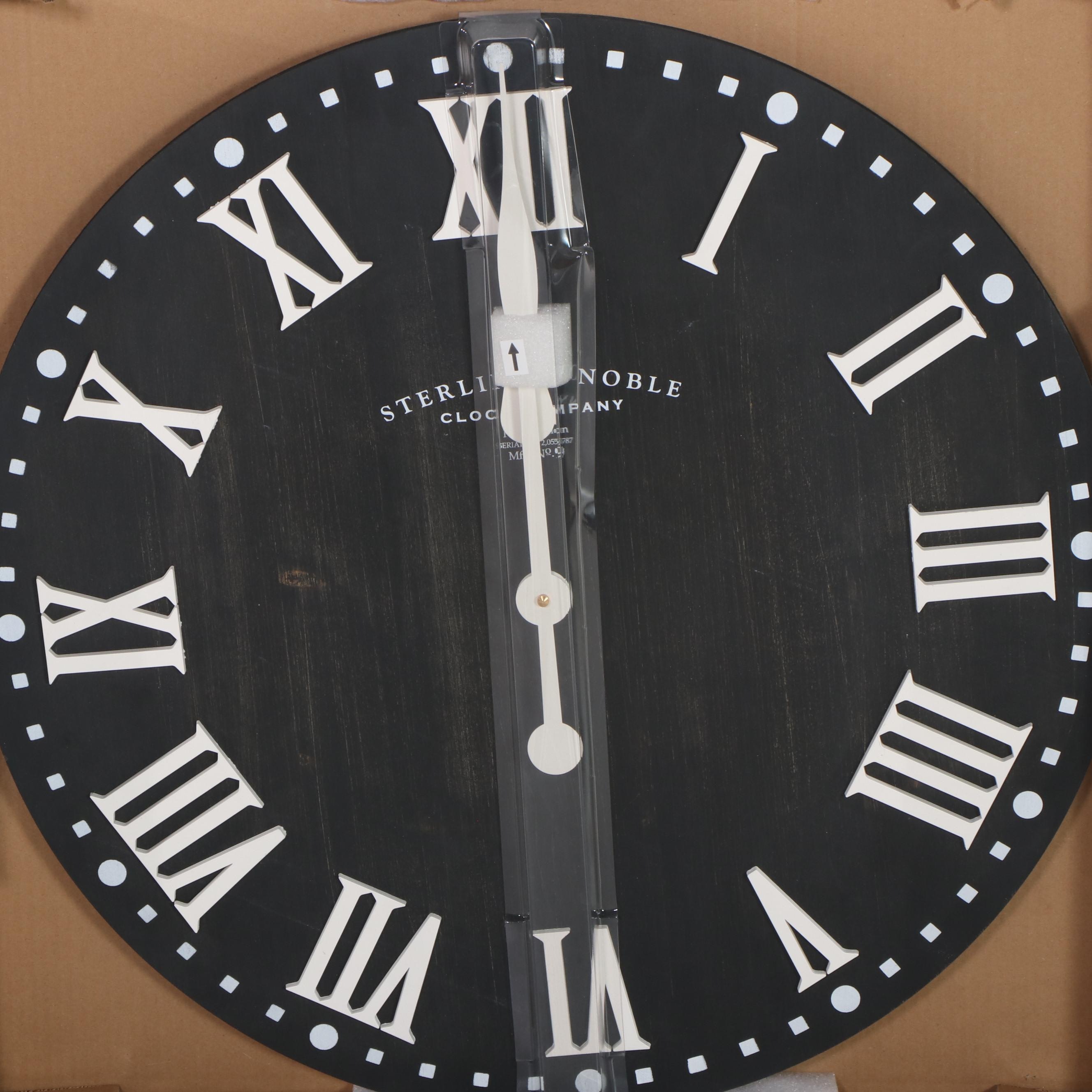 Sterling & Noble Large Wooden Wall Clock