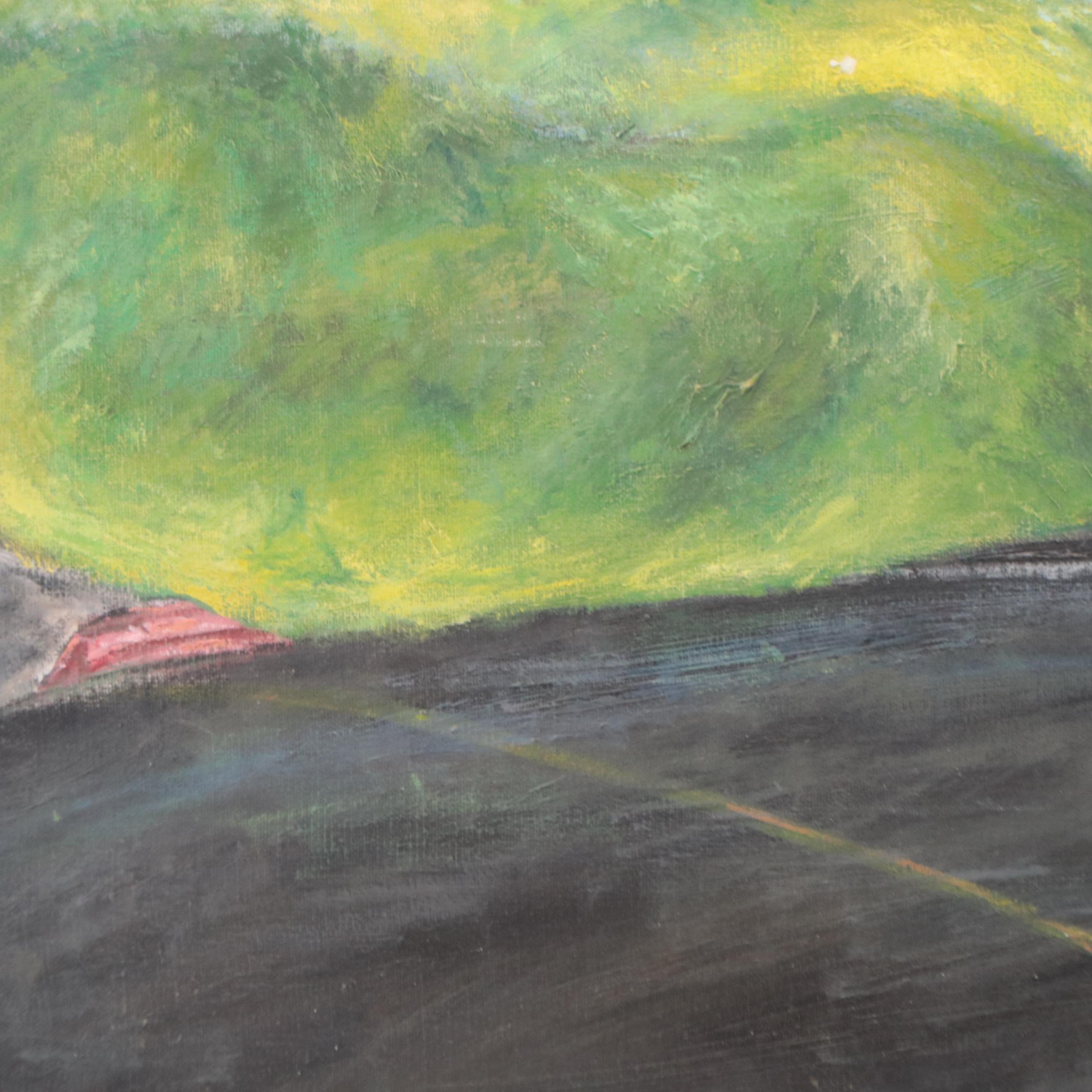 Isaac Monteiro Road Landscape Oil Painting, 1989