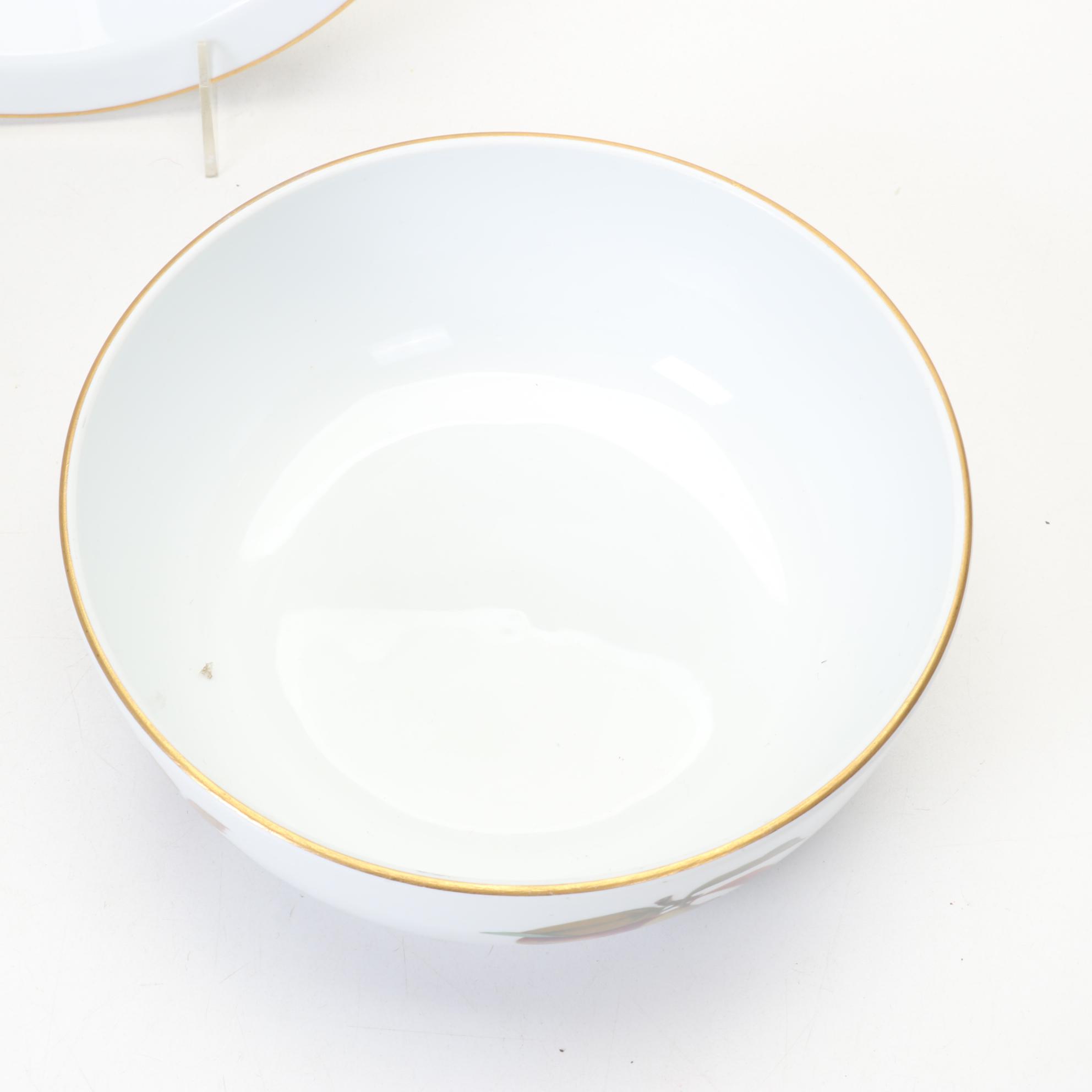 Royal Worcester "Evesham Gold" Fruit Bowls and Pie Plate, 1961