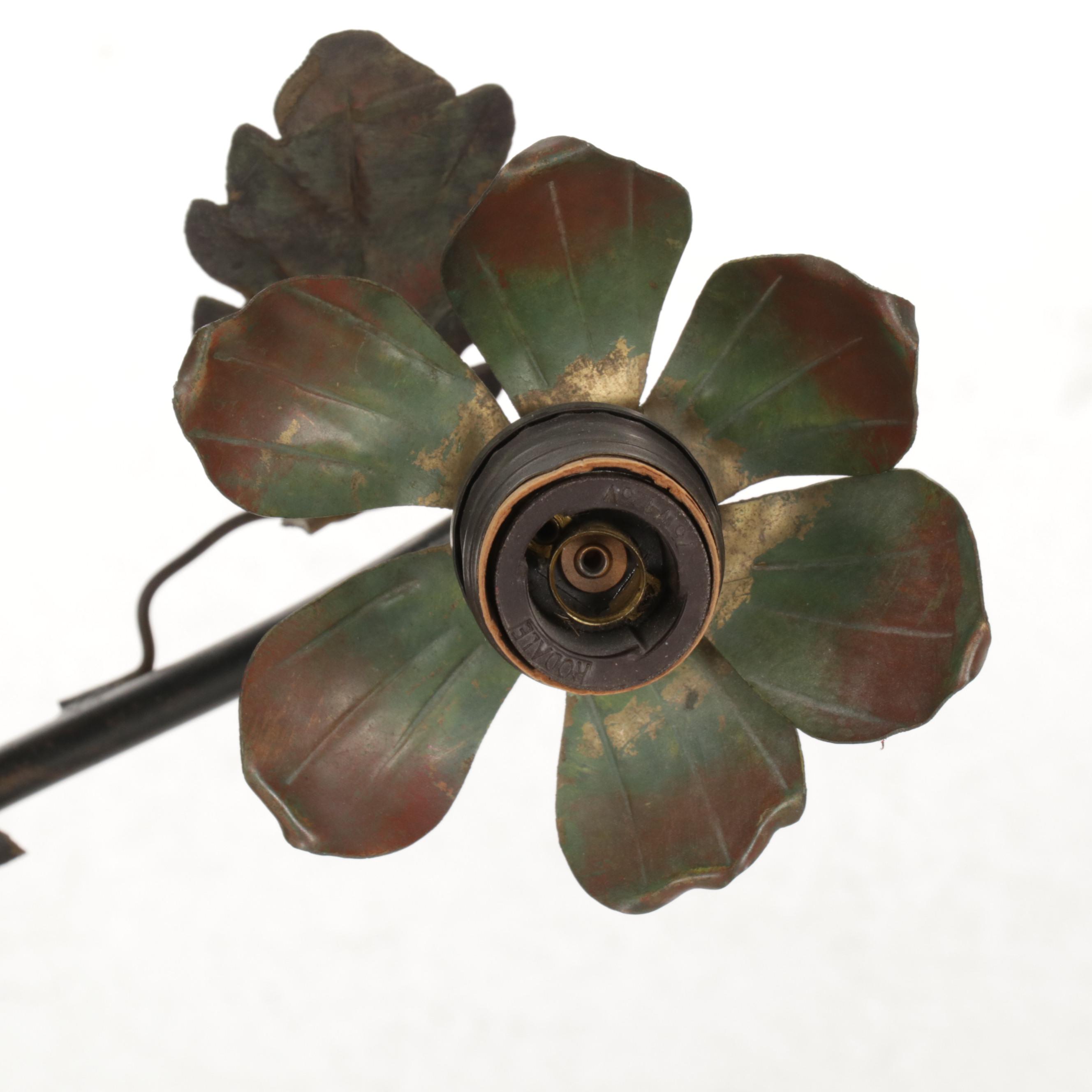 Art Nouveau "Idylle" Patinated Metal Table Lamp, Early to Mid 20th Century