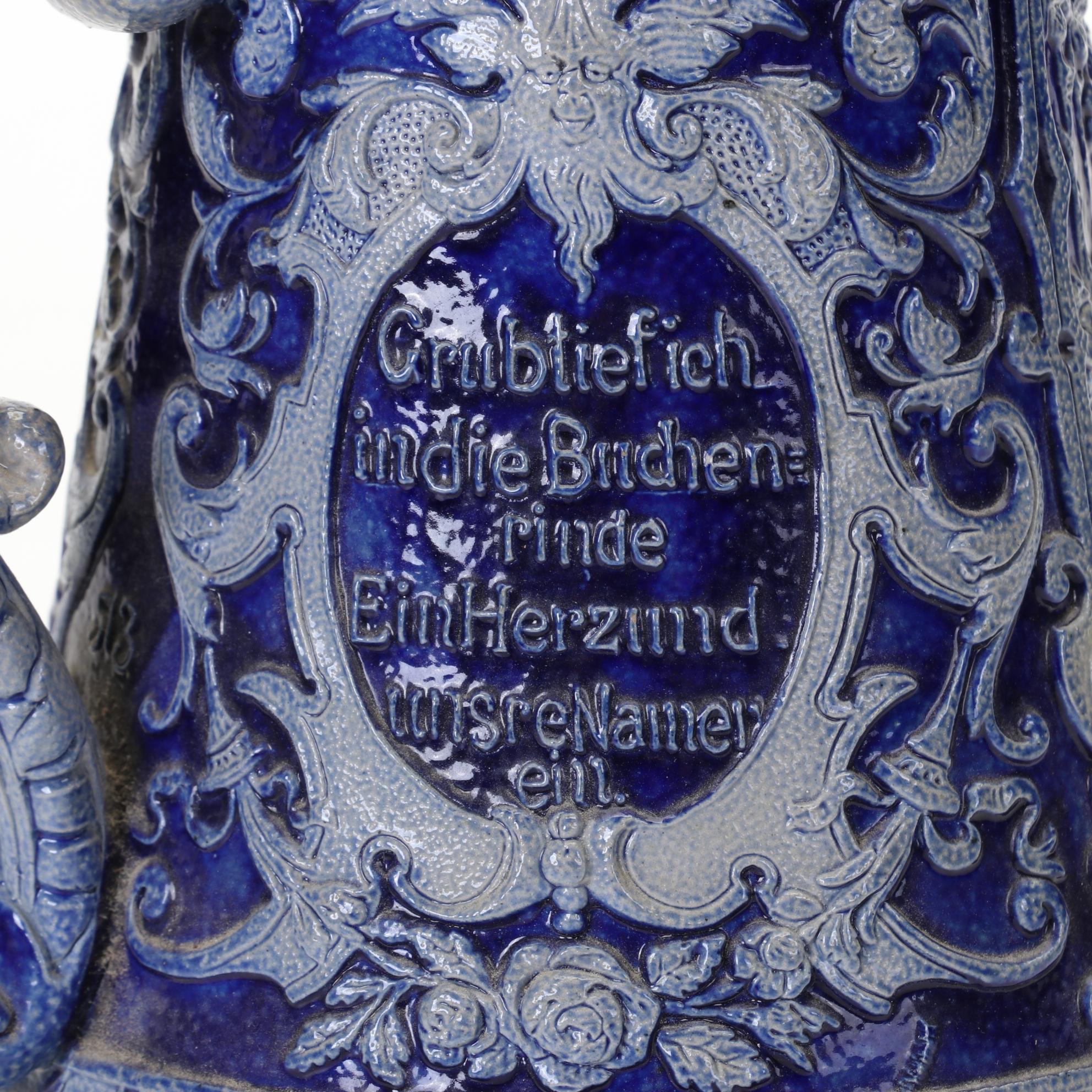 German Beer Steins Featuring Salt-Glazed and Commemorative Regimental Lithophane