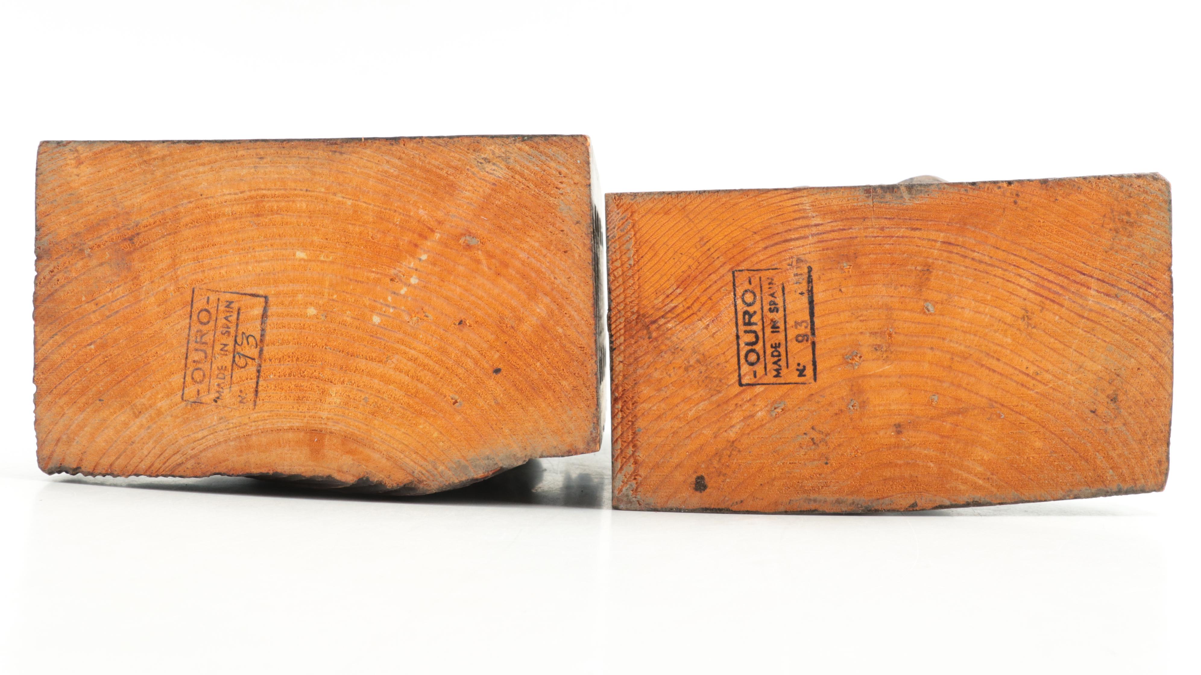 Ouro Spanish Hand-Carved Wooden Don Quixote And Sancho Panza Bookends