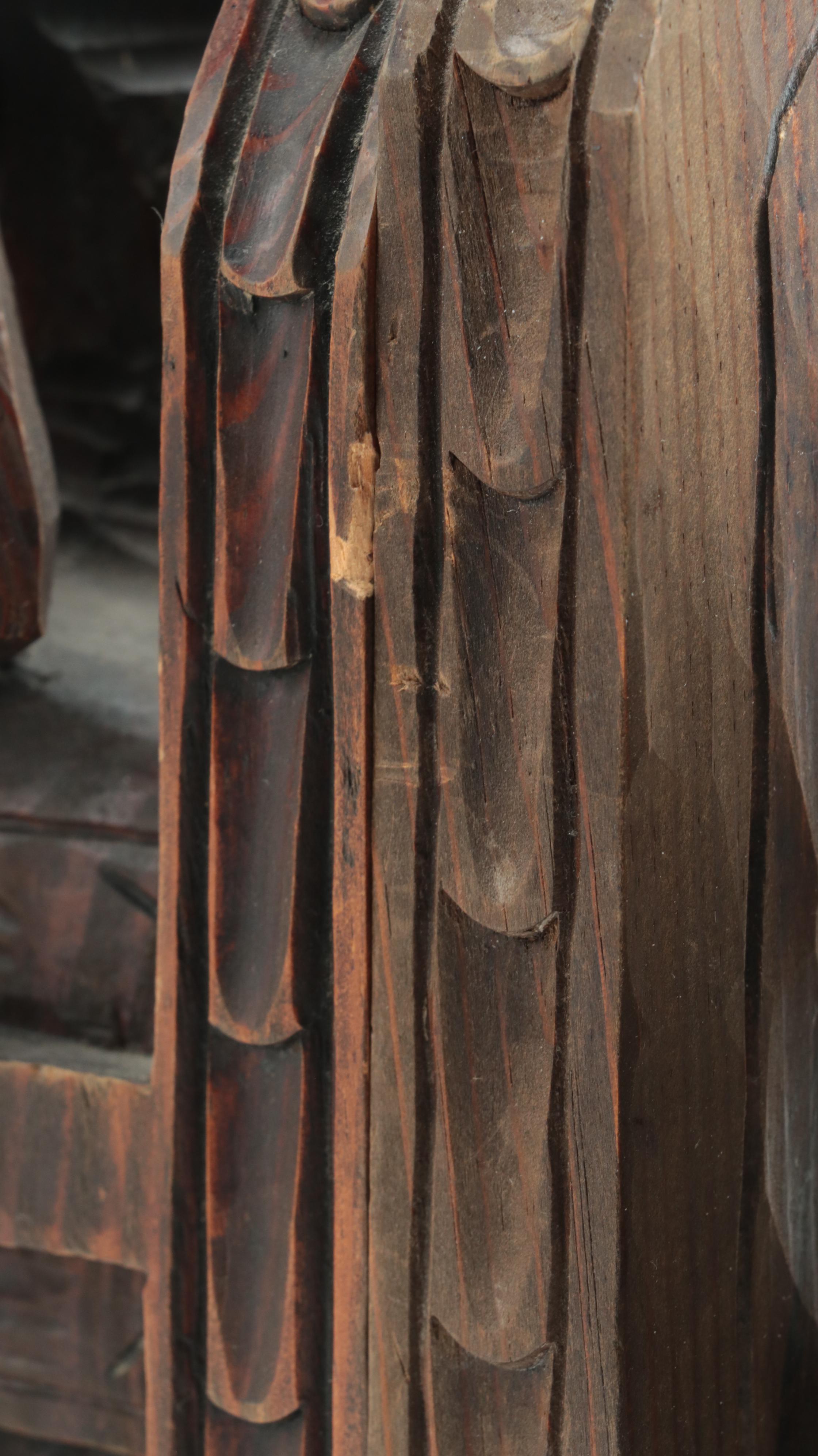 Ouro Spanish Hand-Carved Wooden Don Quixote And Sancho Panza Bookends