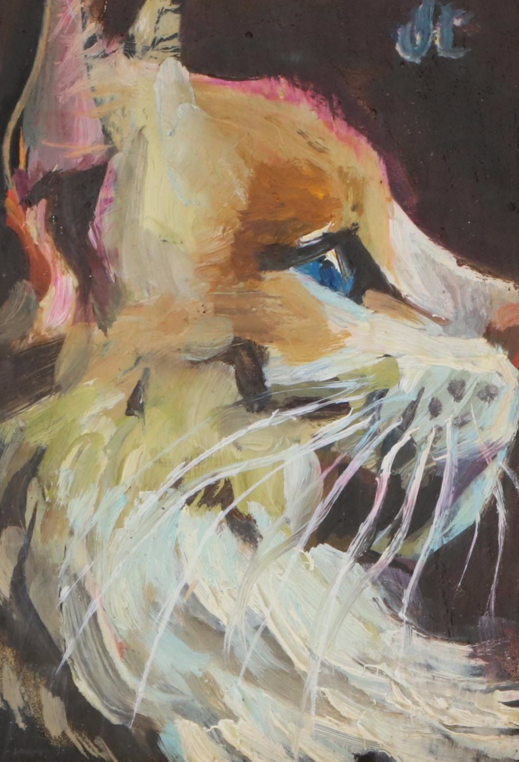 Jeff Claudio Oil Painting "Maine Coon Cat," 21st Century