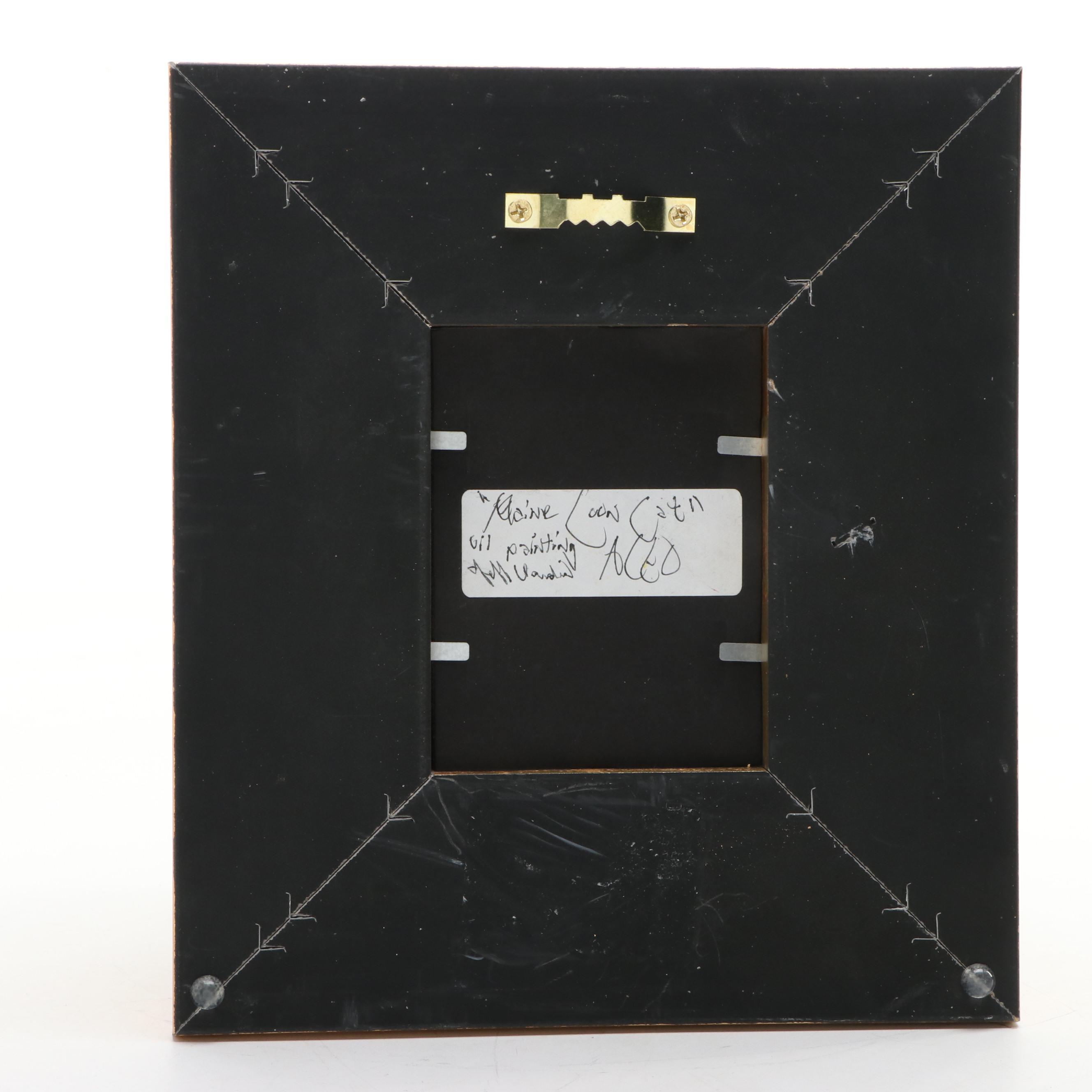 Jeff Claudio Oil Painting "Maine Coon Cat," 21st Century