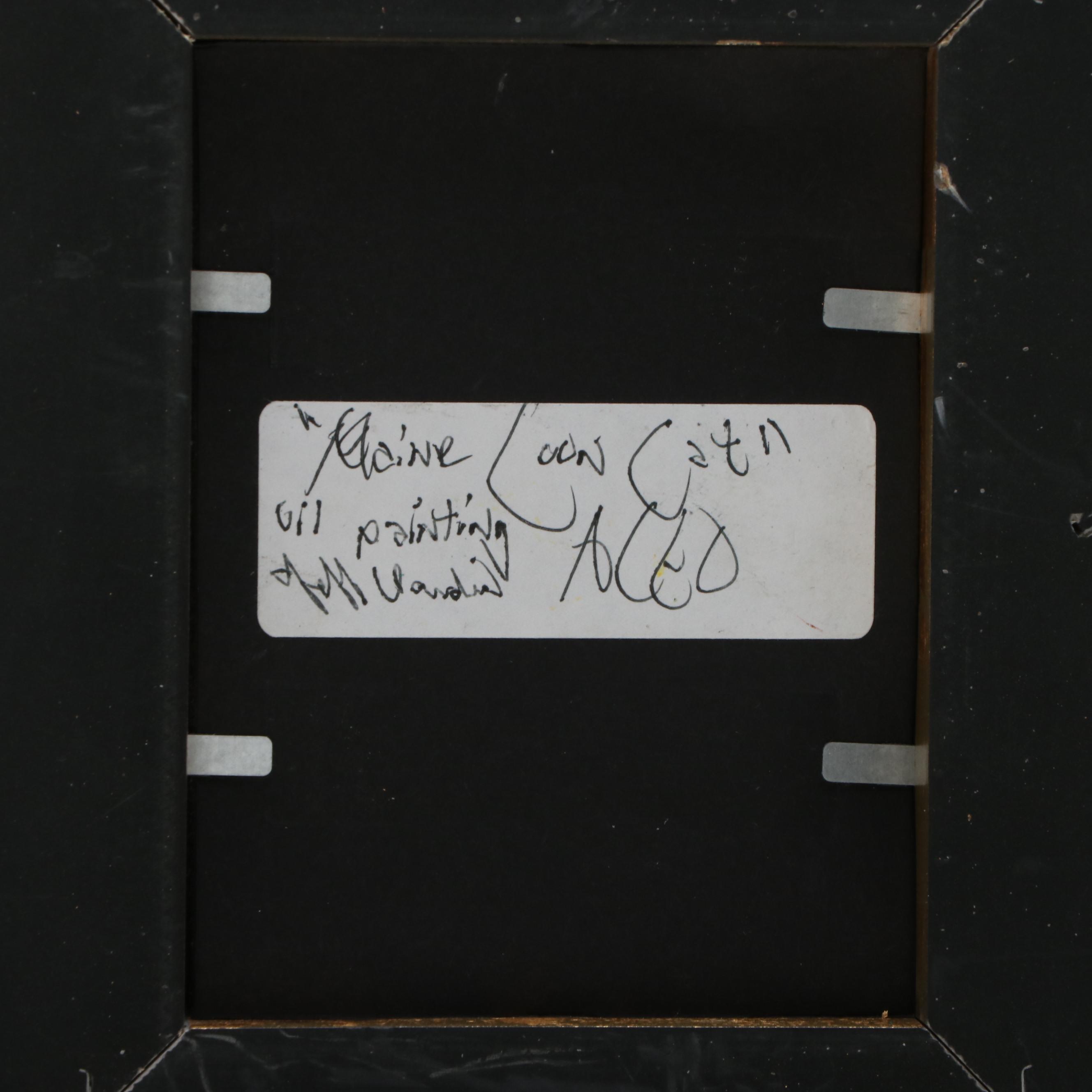 Jeff Claudio Oil Painting "Maine Coon Cat," 21st Century