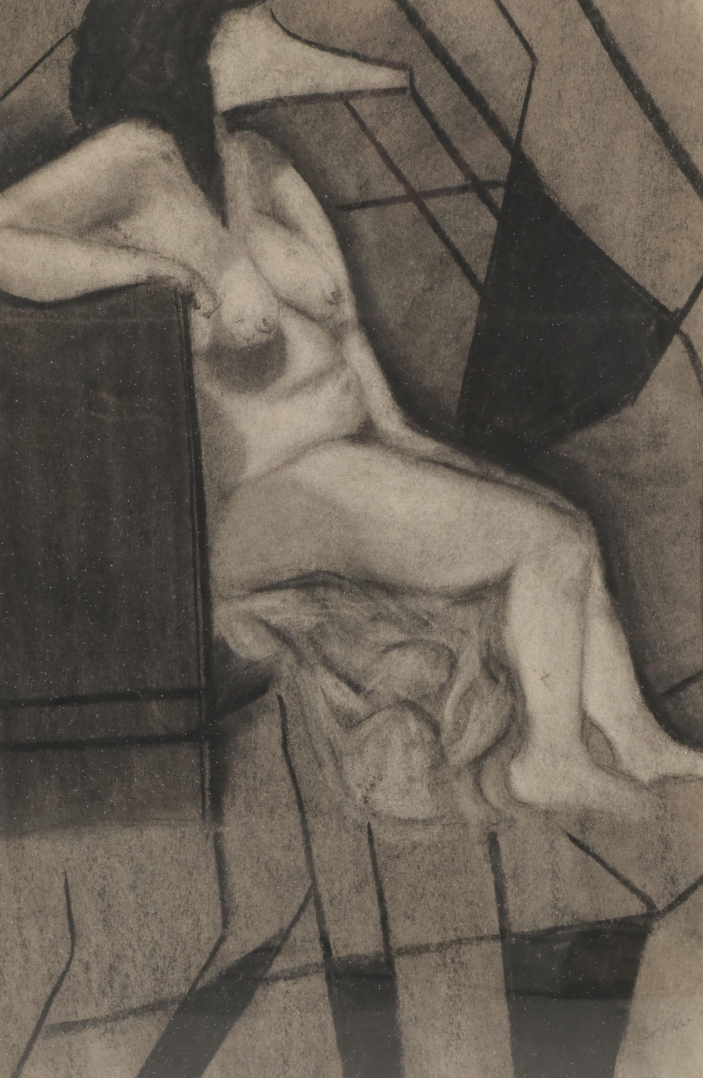 Timothy Gerrity Charcoal Drawings of Female Nude Studies, Mid-Late 20th Century