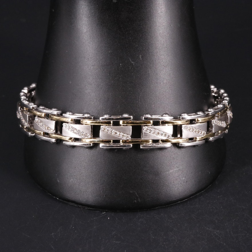 Sterling Silver Two-Tone 1.02 CTW Diamond Bracelet