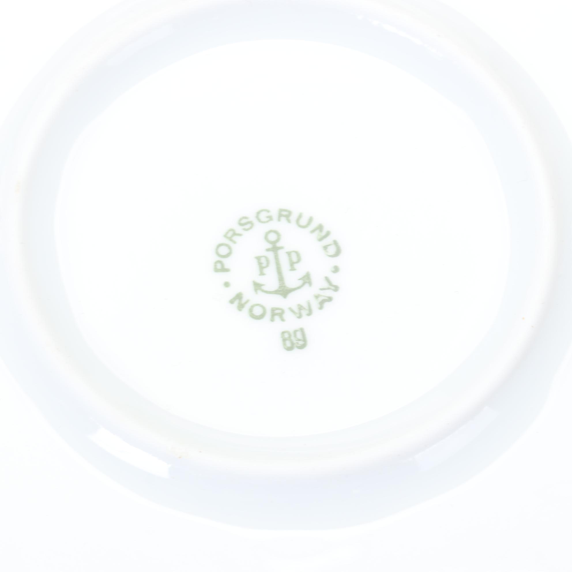 Porsgrund "Hearts and Pines" Glassware, Porcelain Dinnerware, and More, 1982