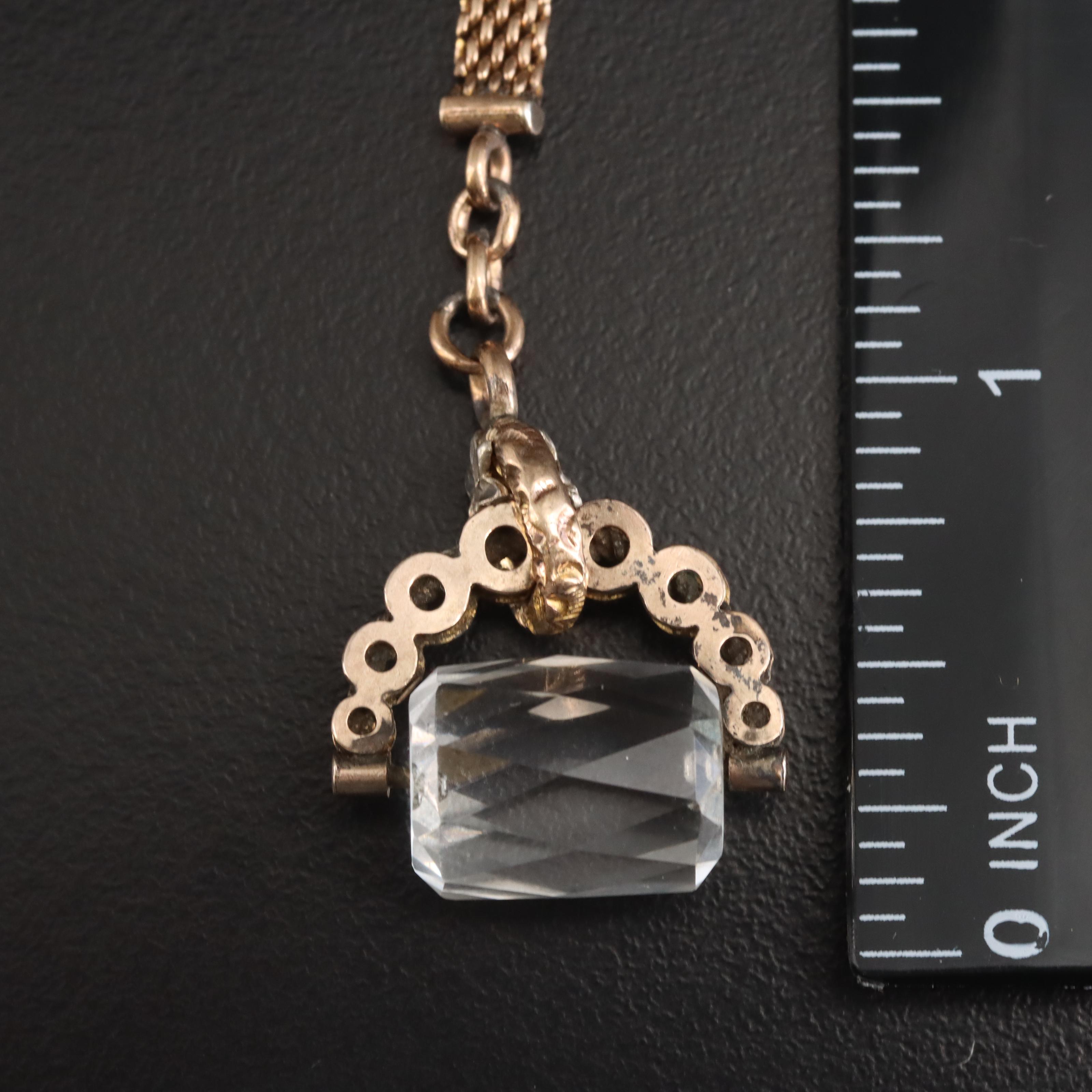 Antique and Vintage Watch Chains Including Rock Crystal Quartz and 14K