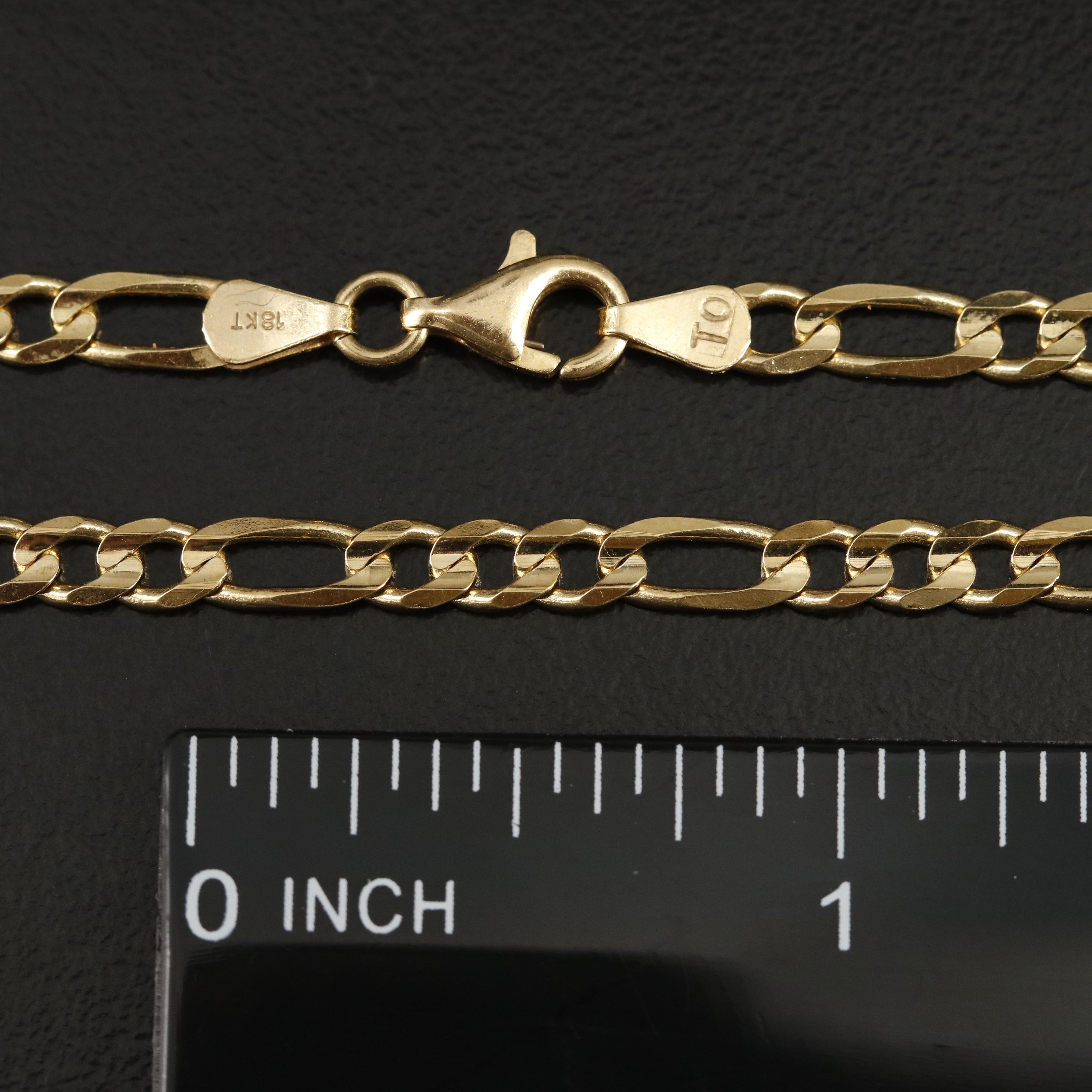 18K Figaro Chain Necklace
