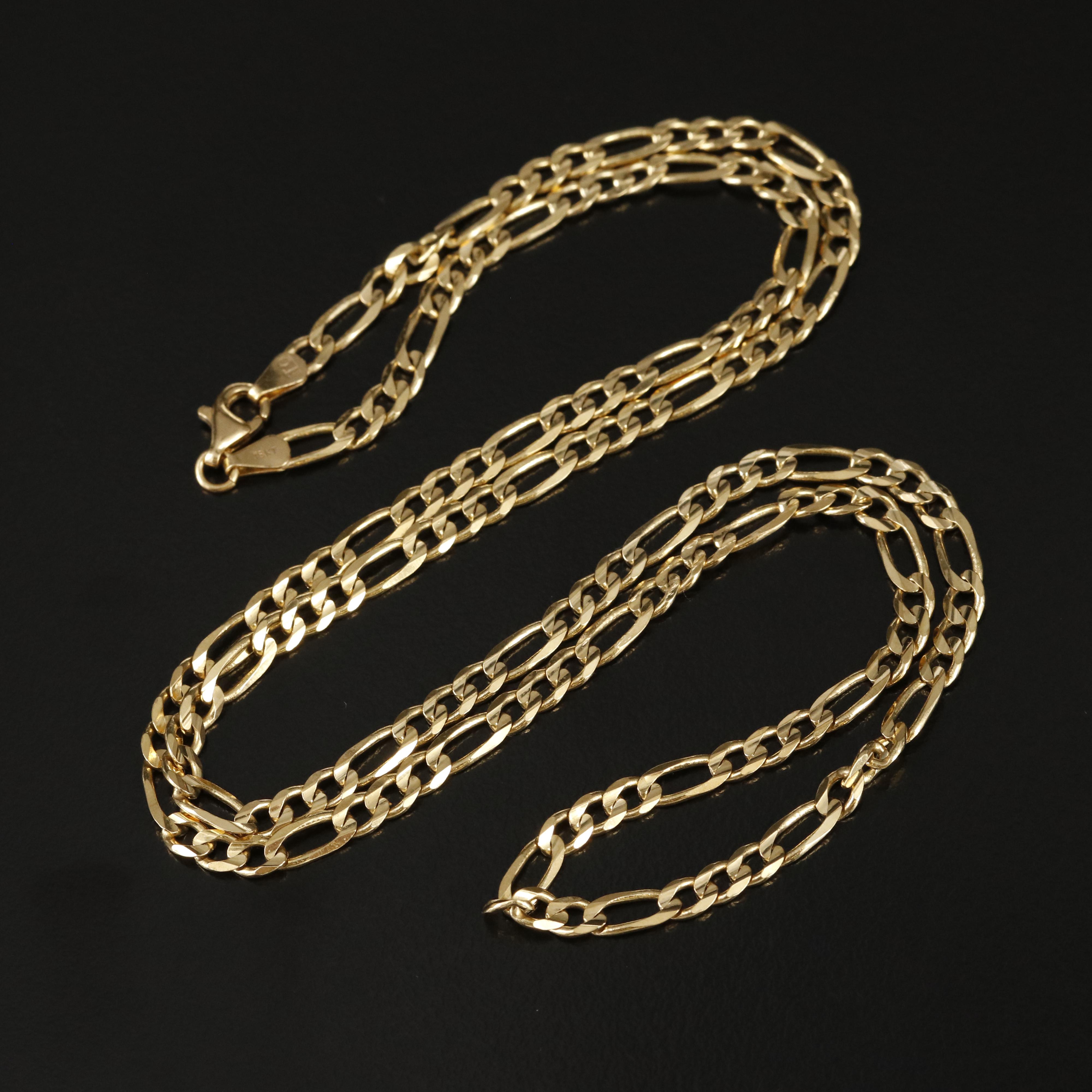 18K Figaro Chain Necklace