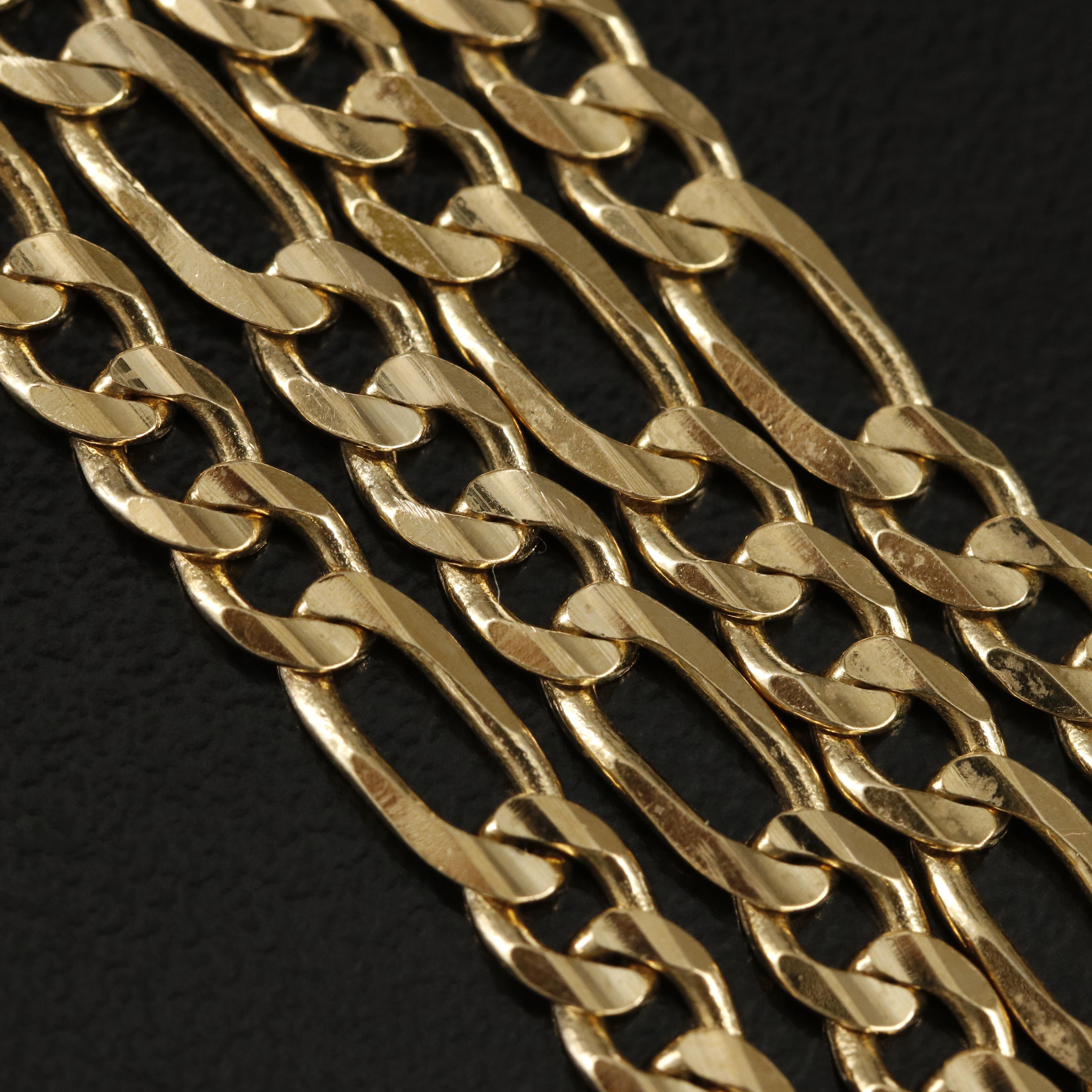 18K Figaro Chain Necklace