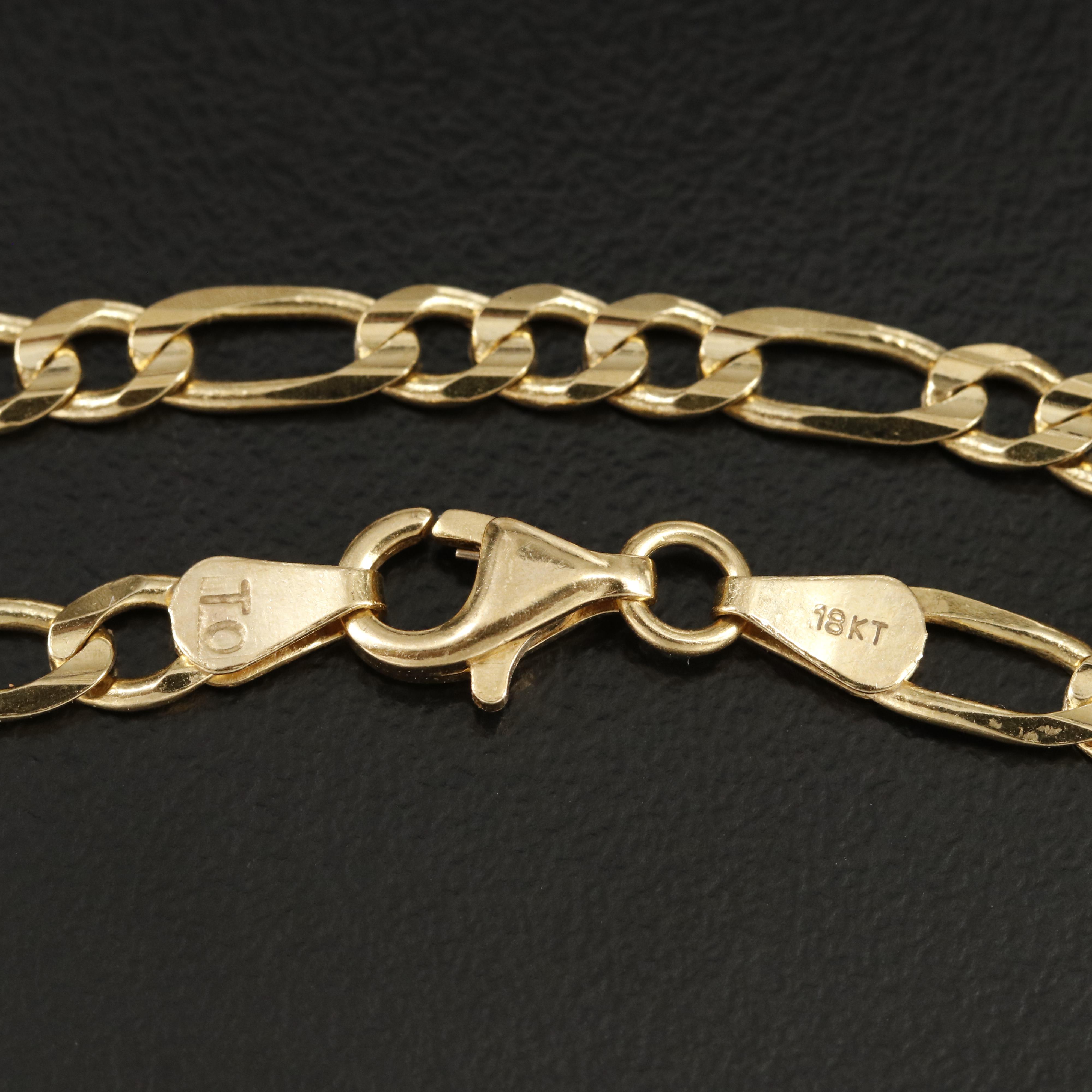 18K Figaro Chain Necklace