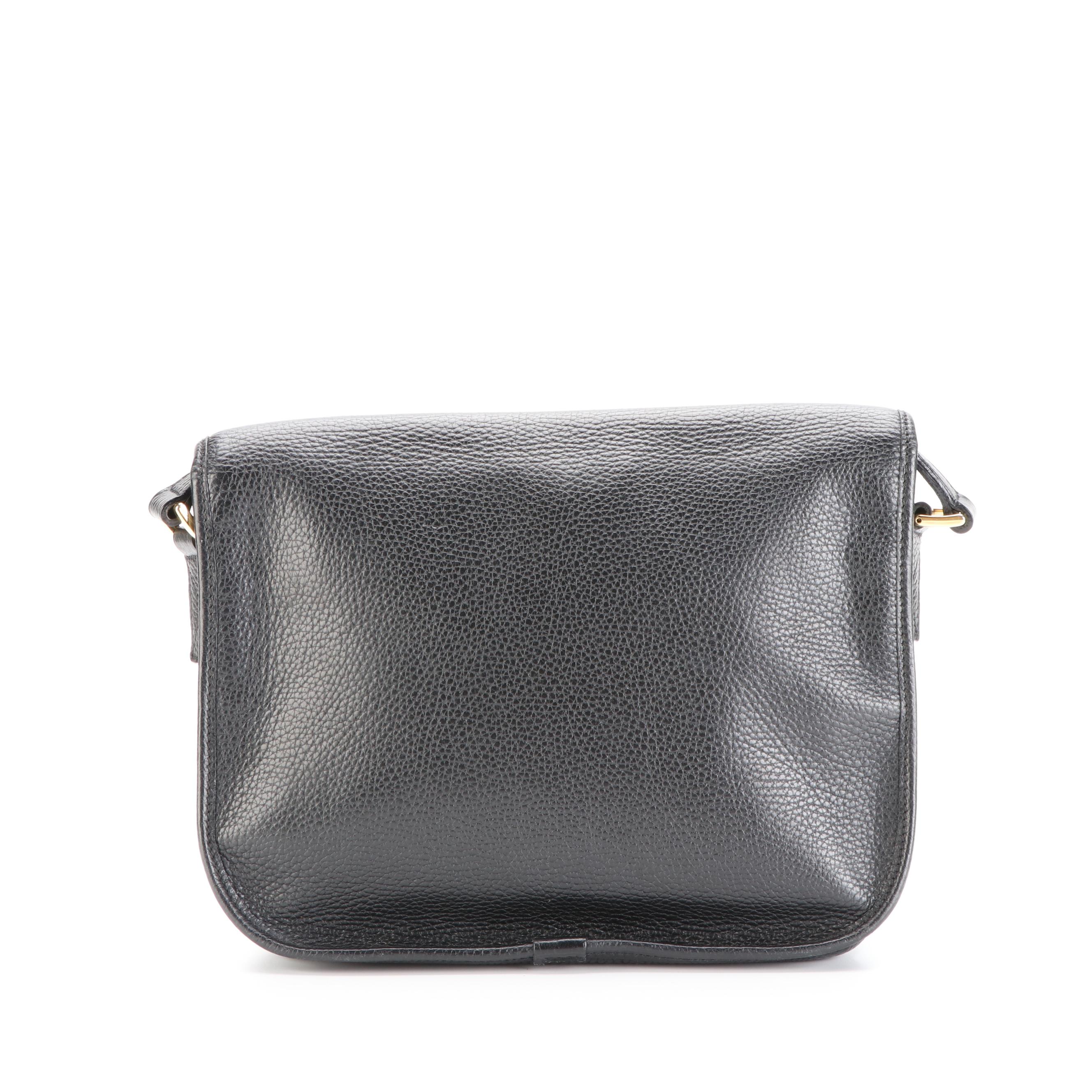 Fendi Flap Front Shoulder Bag in Grained Leather
