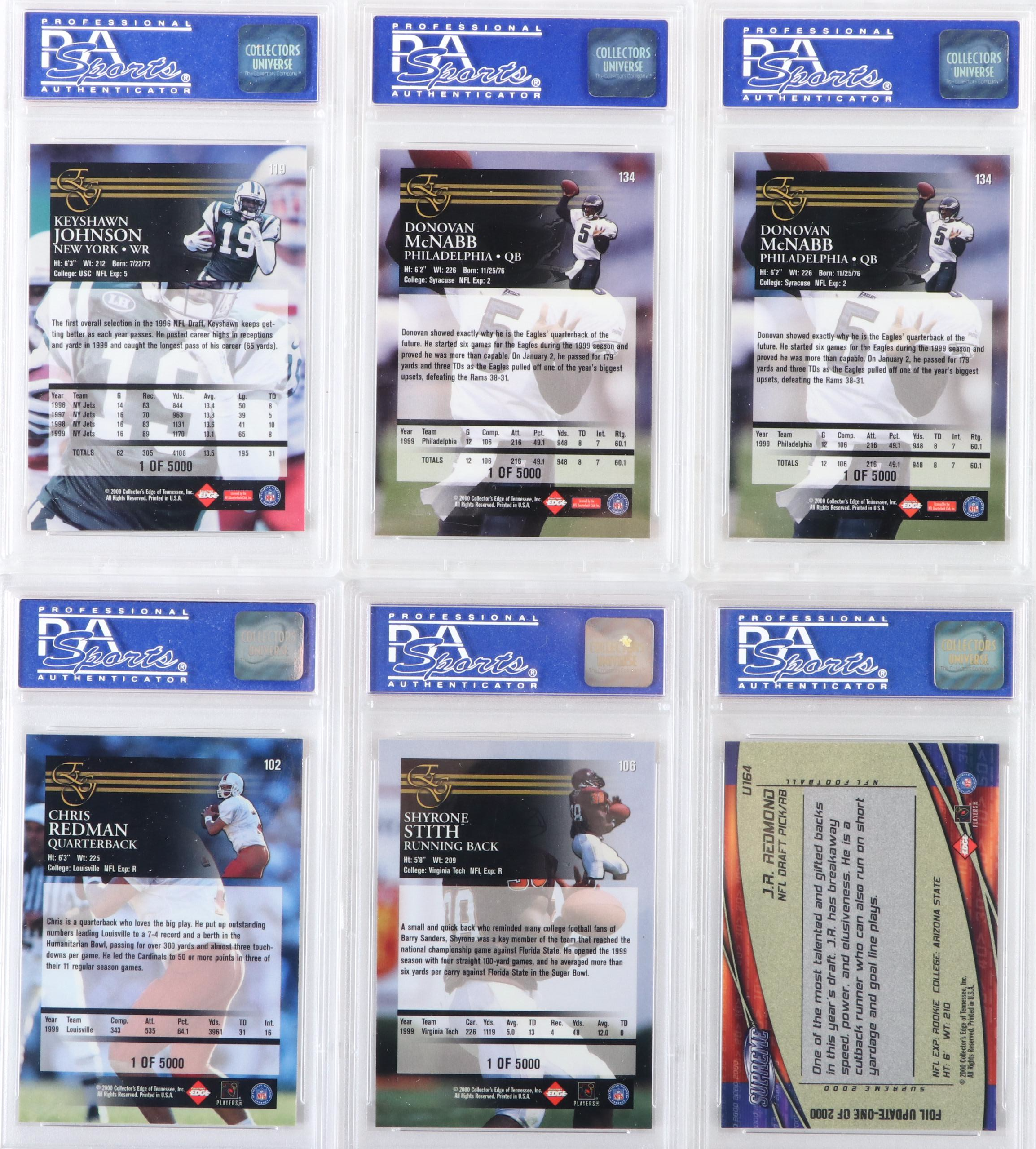 2000 Collector's Edge Uncirculated, Rookie Update PSA Graded Football Cards