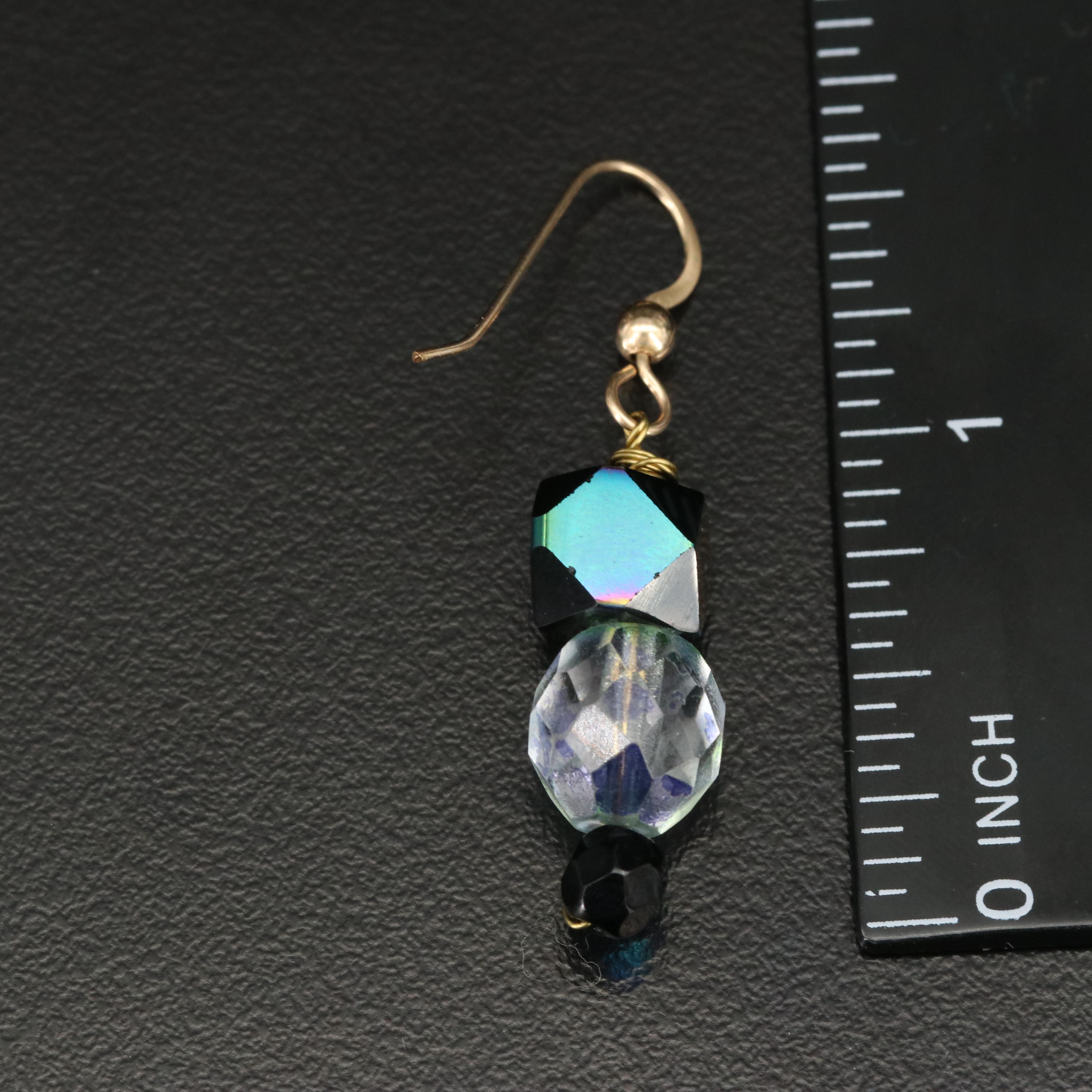 Multi-Colored Glass Bead Necklace and Earrings