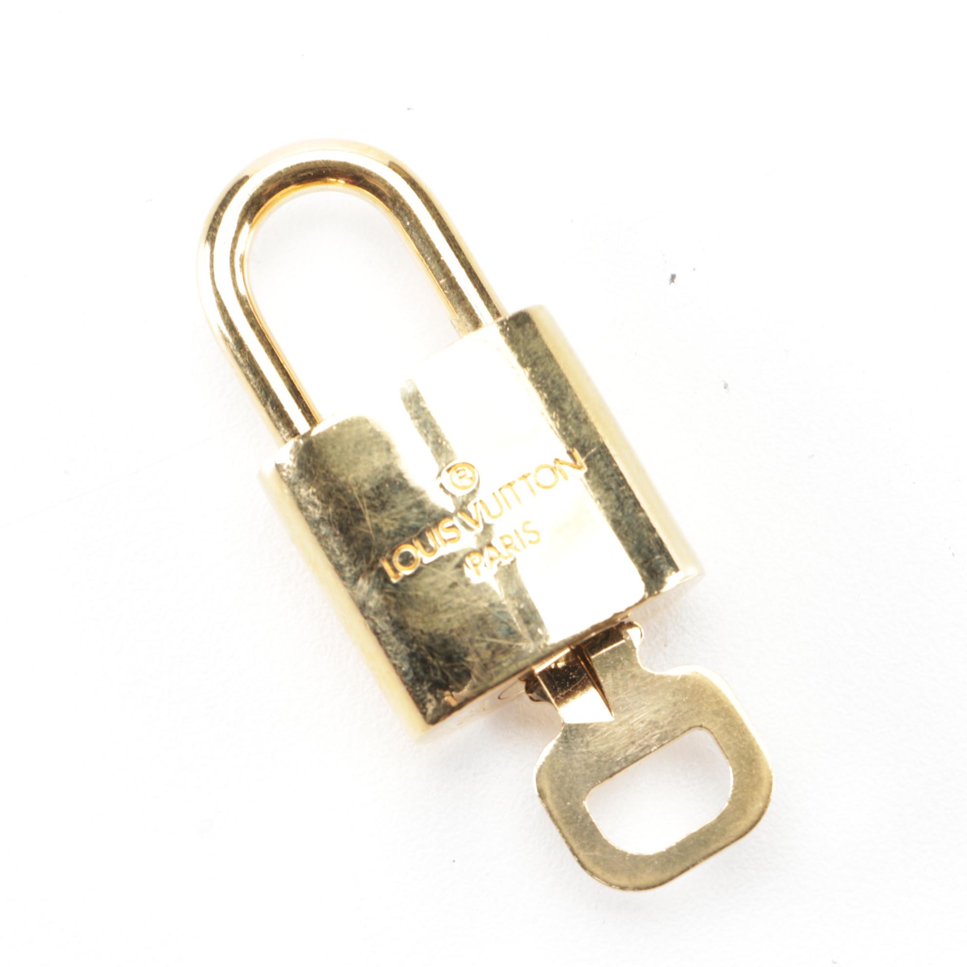 Louis Vuitton Brass Padlock and Key Set