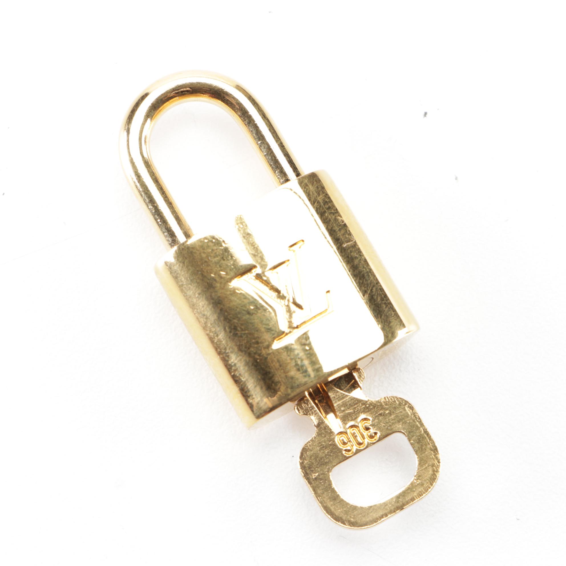 Louis Vuitton Brass Padlock and Key Set