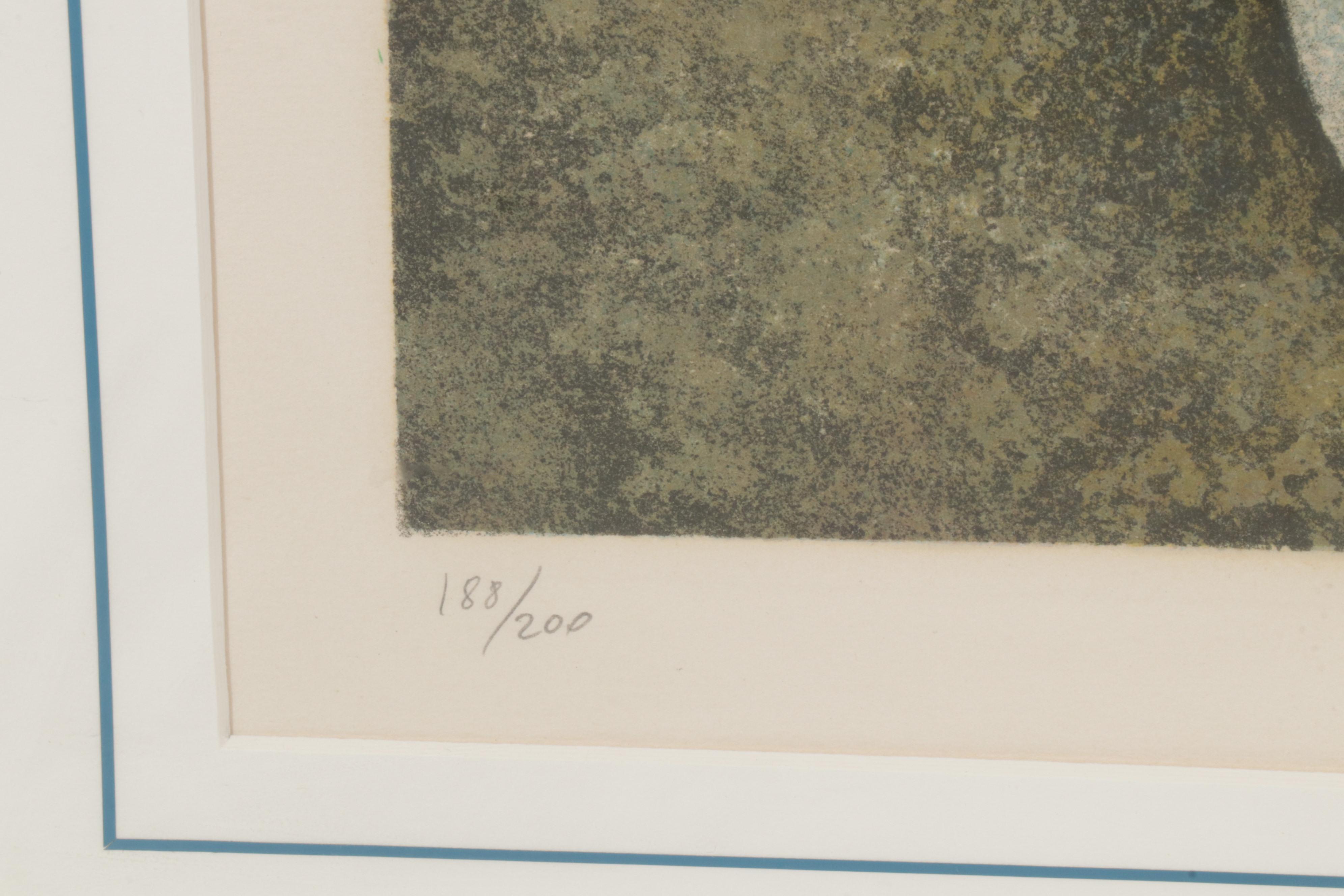 Graciela Rodo Boulanger Color Lithograph "Promenade en bicyclette," Circa 1980