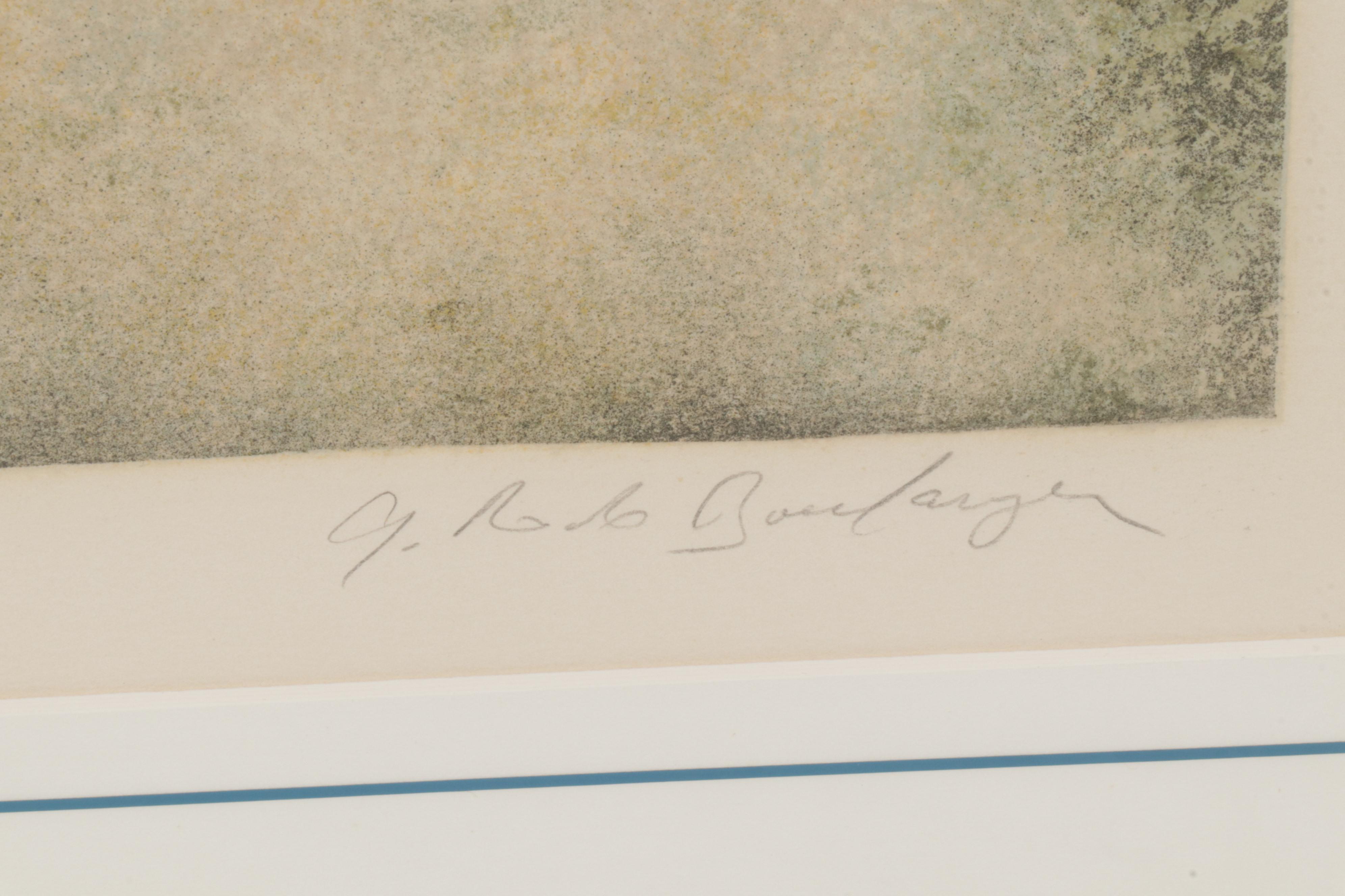 Graciela Rodo Boulanger Color Lithograph "Promenade en bicyclette," Circa 1980