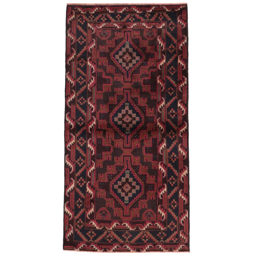 3'5 x 6'9 Hand-Knotted Afghan Baluch Area Rug