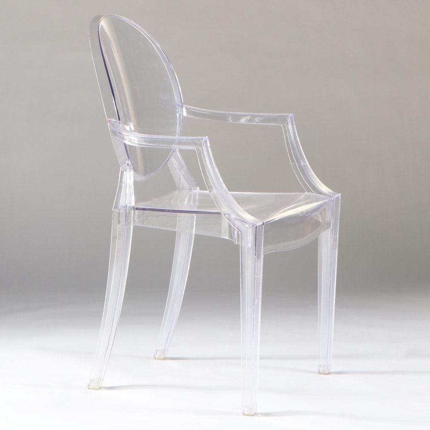 Modernist Style Polycarbonate "Ghost" Chair, Manner of Philippe Starck