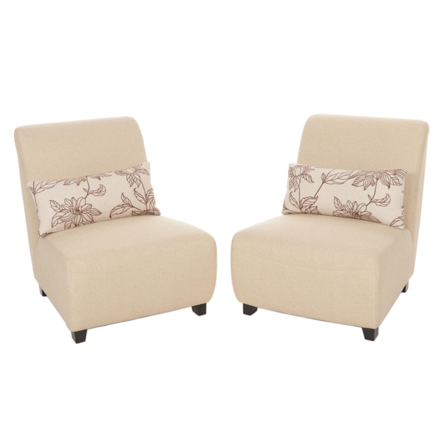 Pair of Upholstered Slipper Chairs, 21st Century