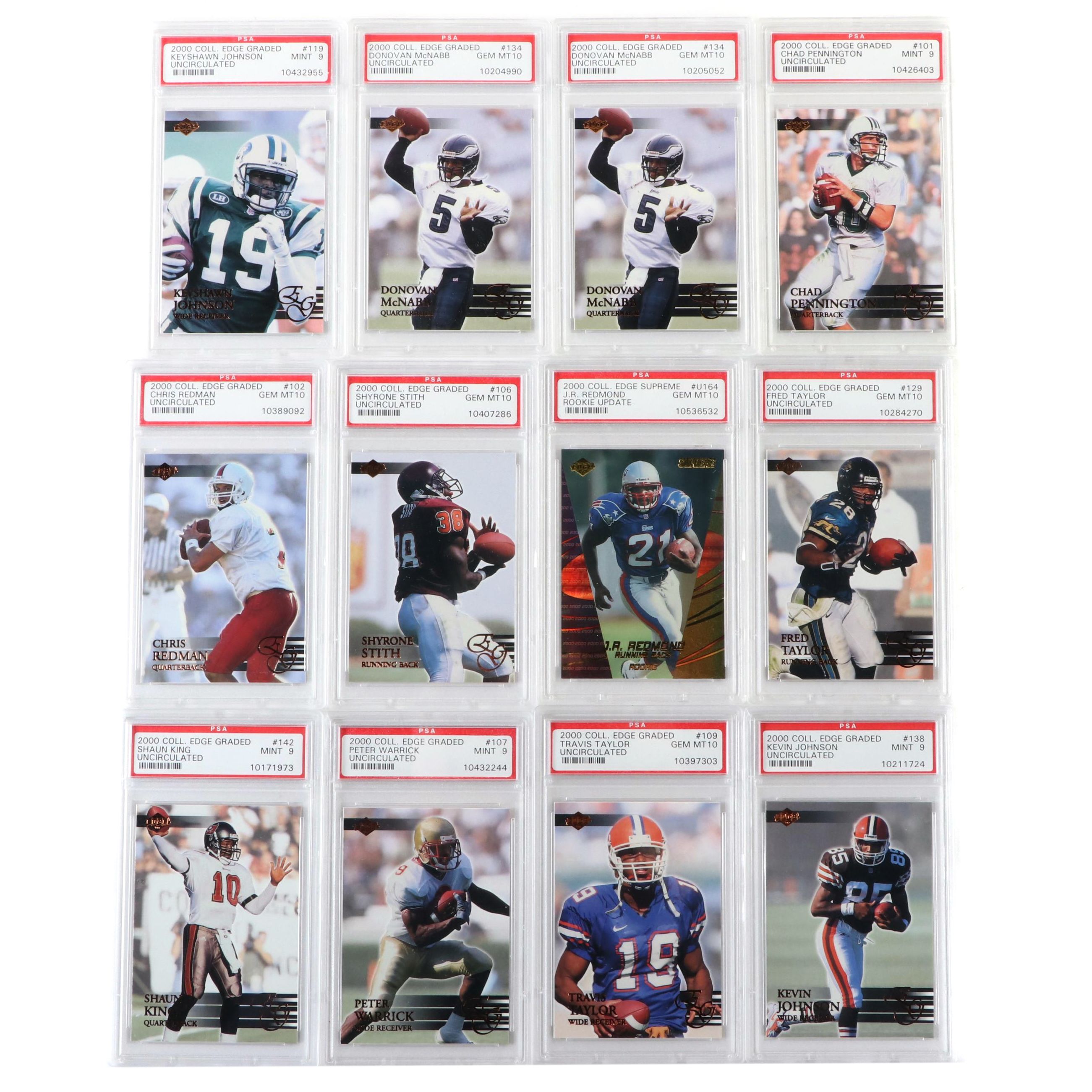 2000 Collector's Edge Uncirculated, Rookie Update PSA Graded Football Cards