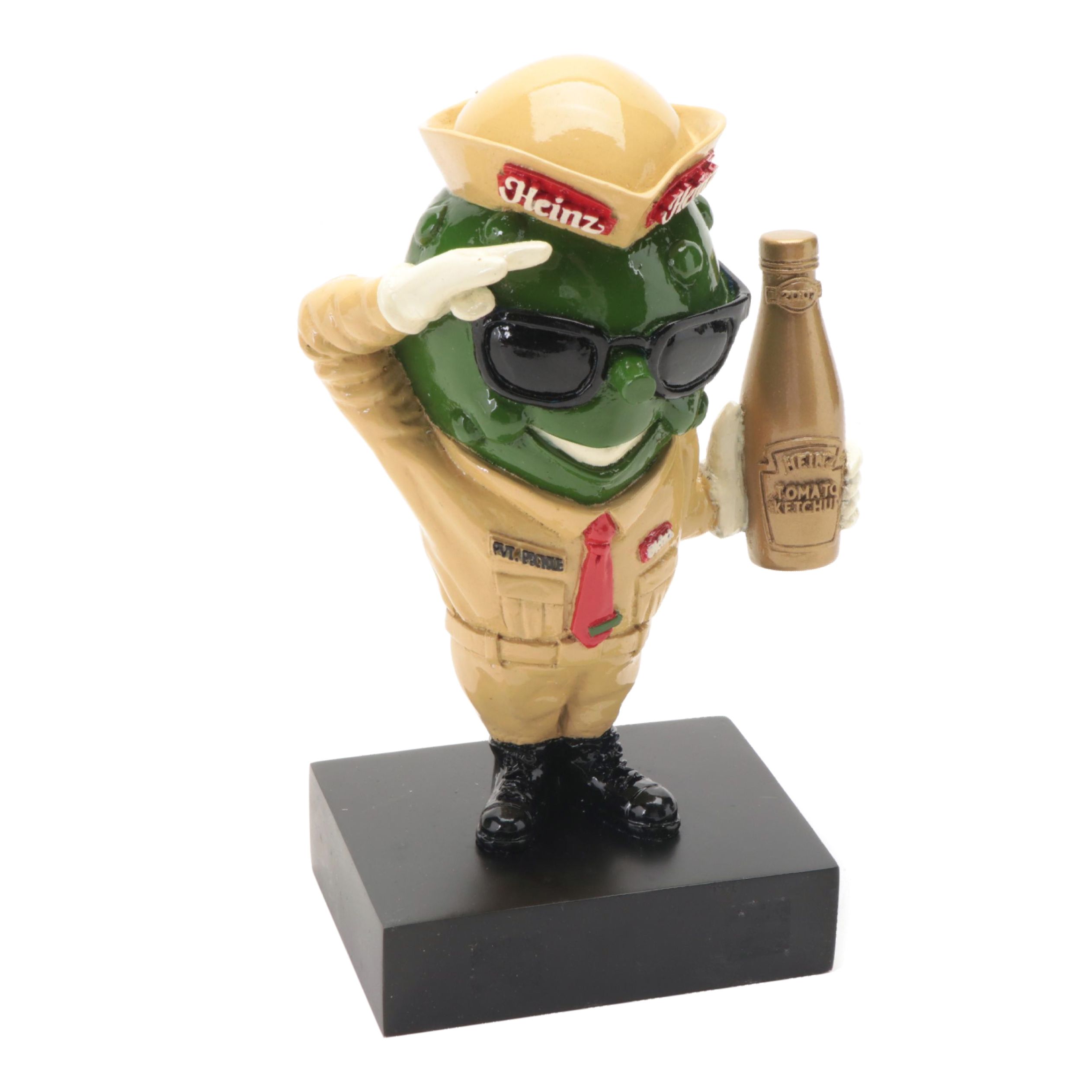 Heinz Ketchup "Private Pickle" Military Salute Figurine, Late 20th Century