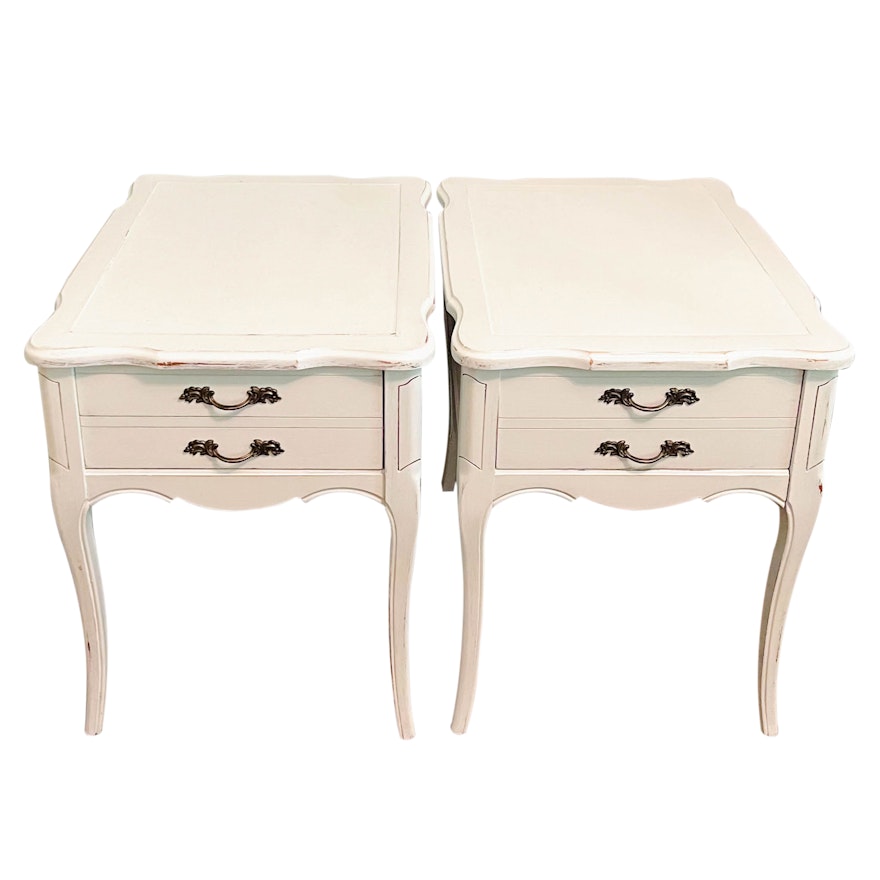 Pair of Hammary Furniture Louis XV Style Painted Side Tables, Mid-20th Century