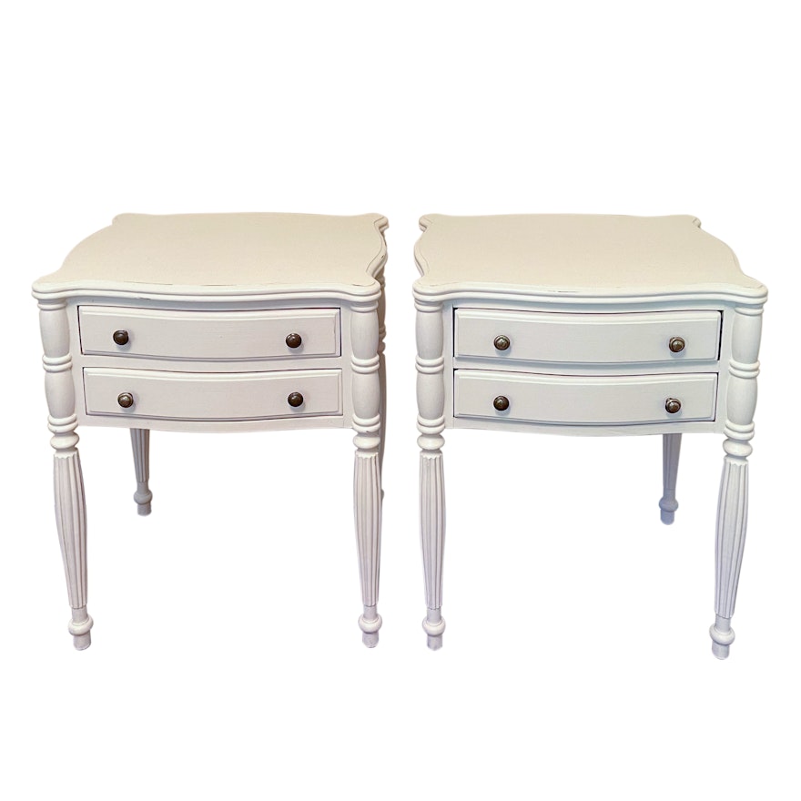 Pair of Lexington Furniture Federal Style Painted Two-Drawer Side Tables