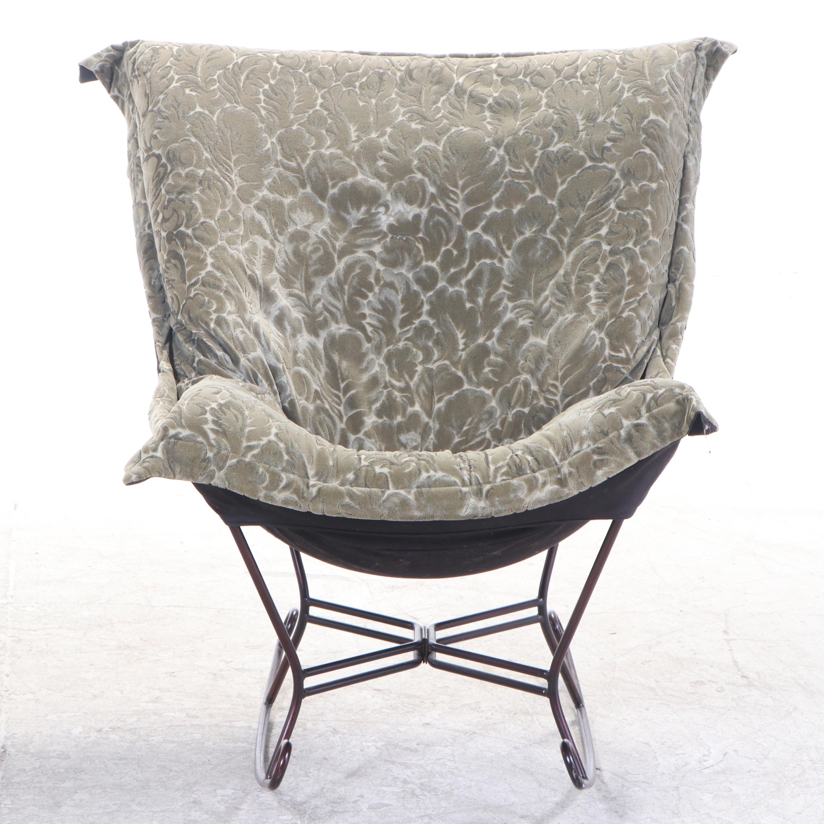 Linenfold Wire Framed Rocking Chair with Ottoman