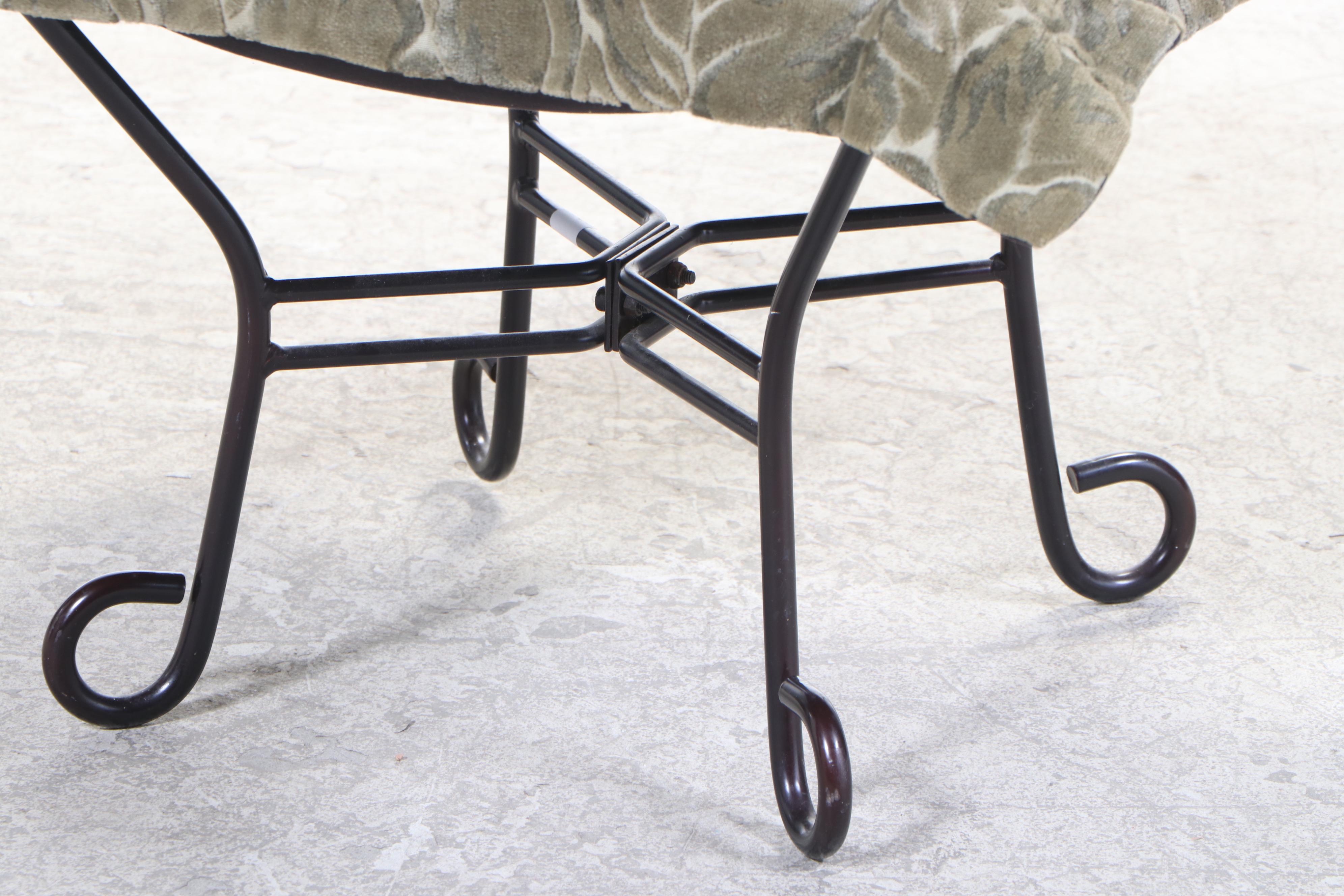 Linenfold Wire Framed Rocking Chair with Ottoman