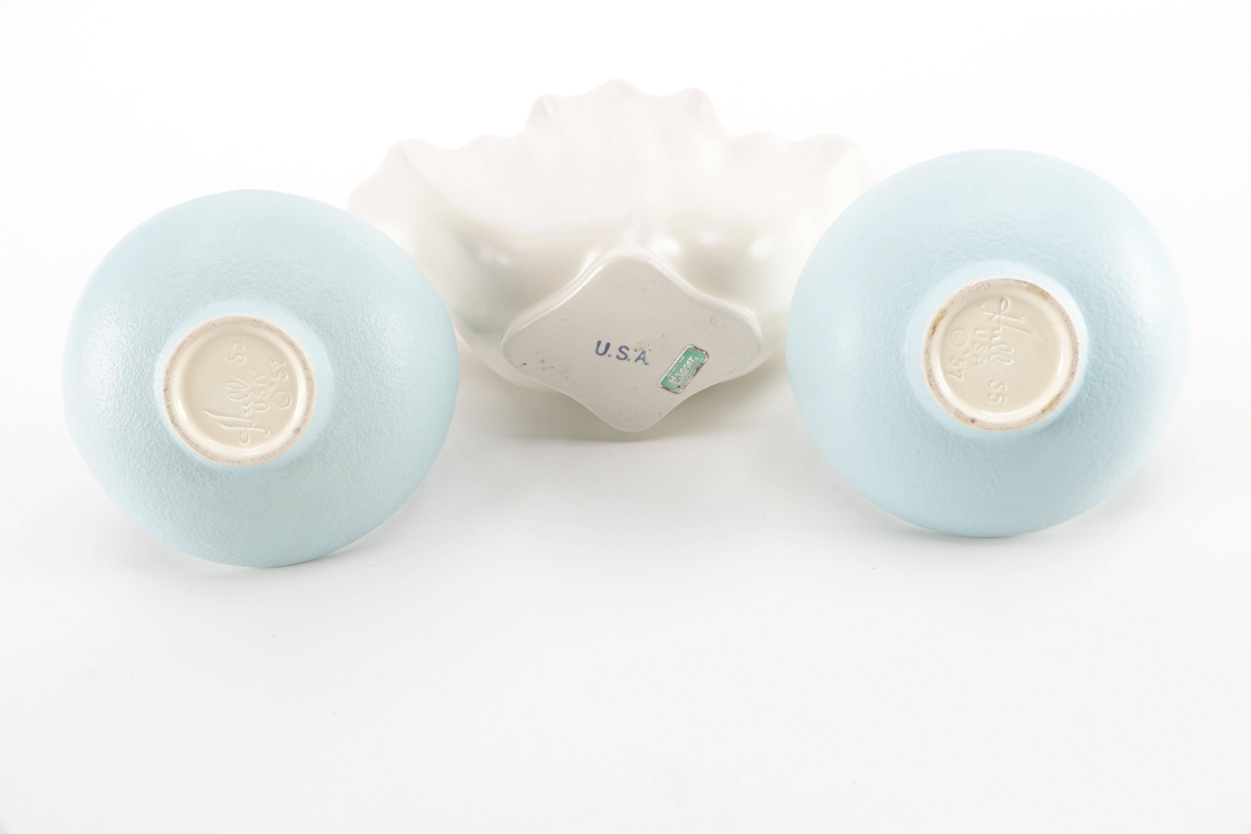 Hull Pottery "Serenade" Handled Baskets with Other Décor and Haeger Vase