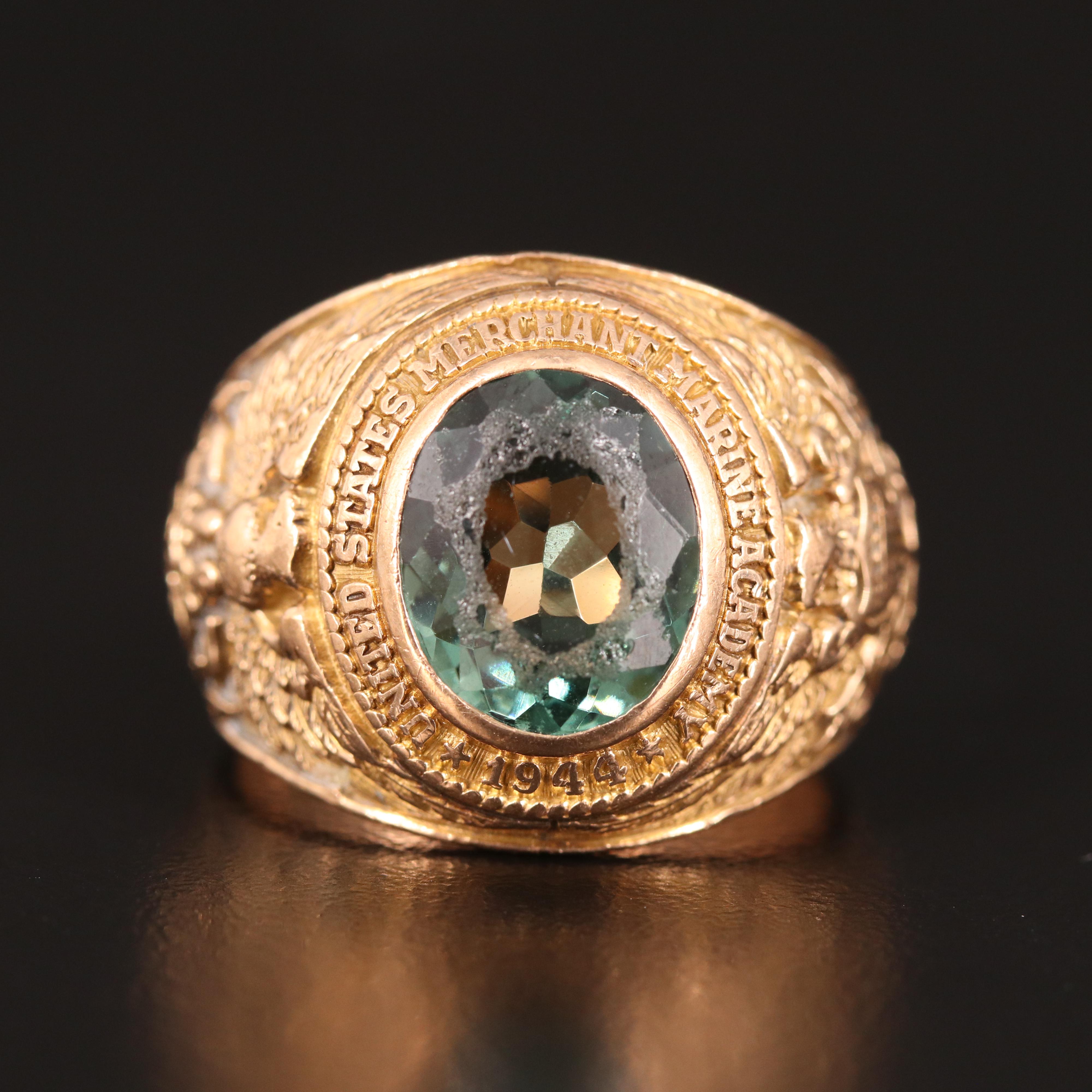 10K Spinel Merchant Marines Academy Ring