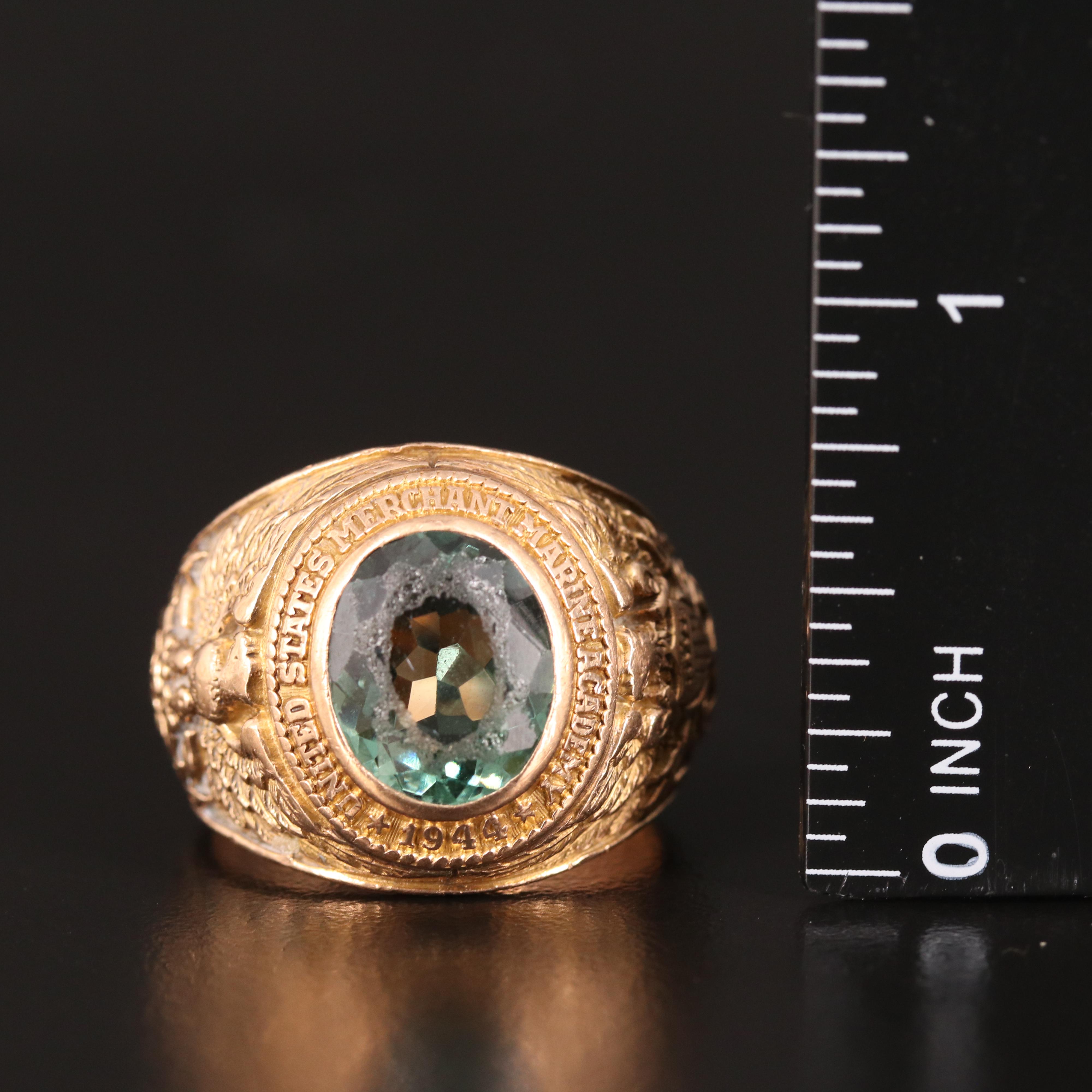 10K Spinel Merchant Marines Academy Ring
